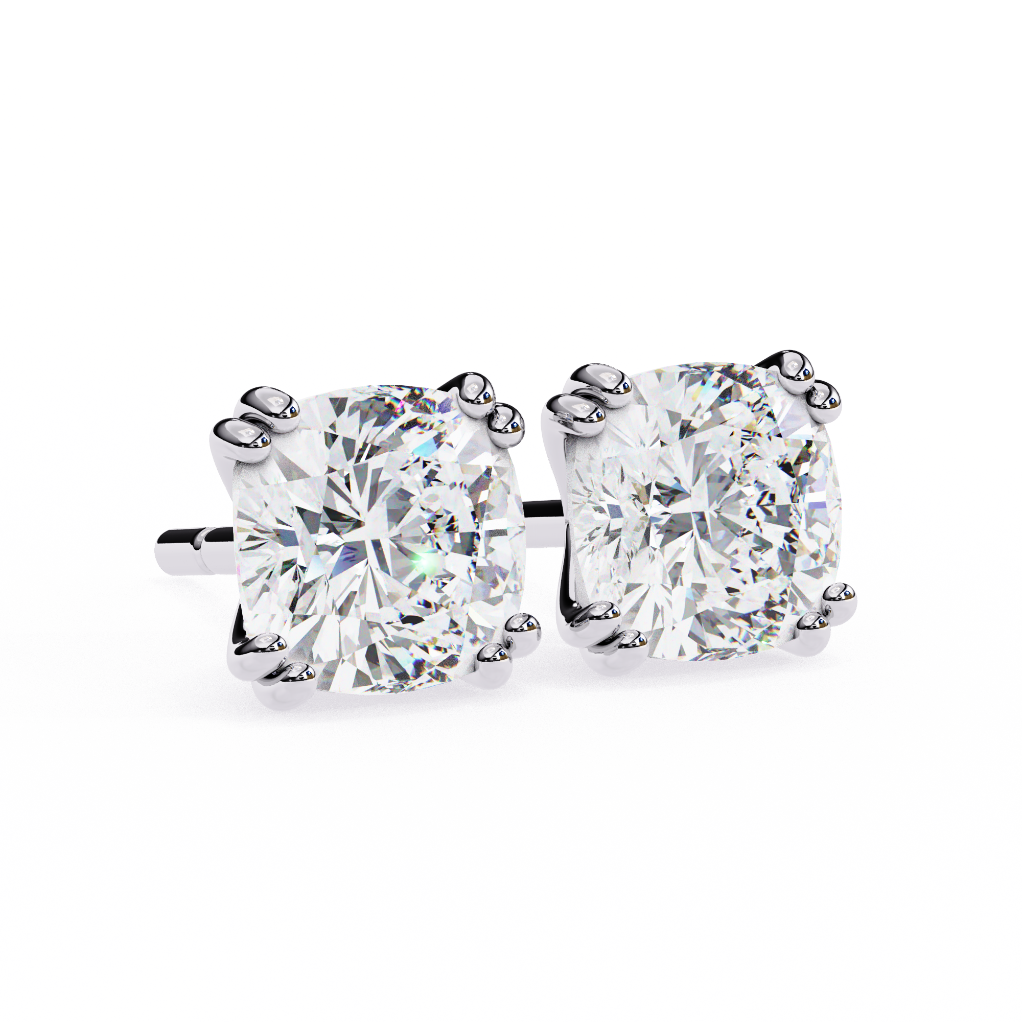 Cushion Lab Grown Diamond Stud Earrings