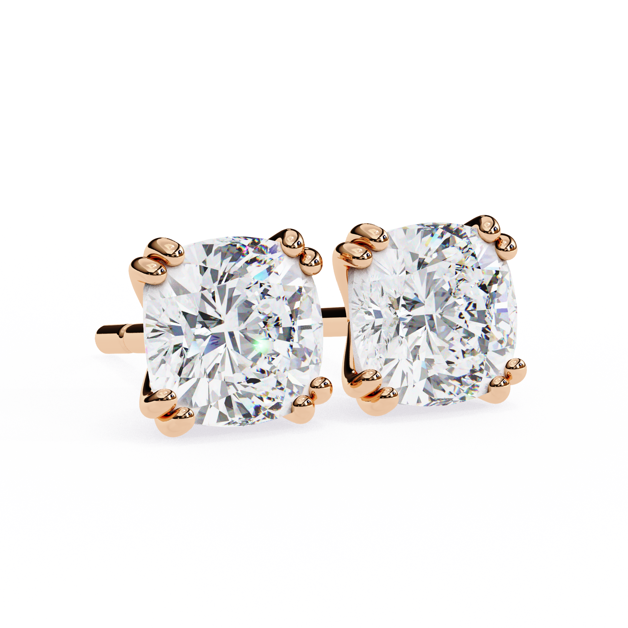 Cushion Lab Grown Diamond Stud Earrings