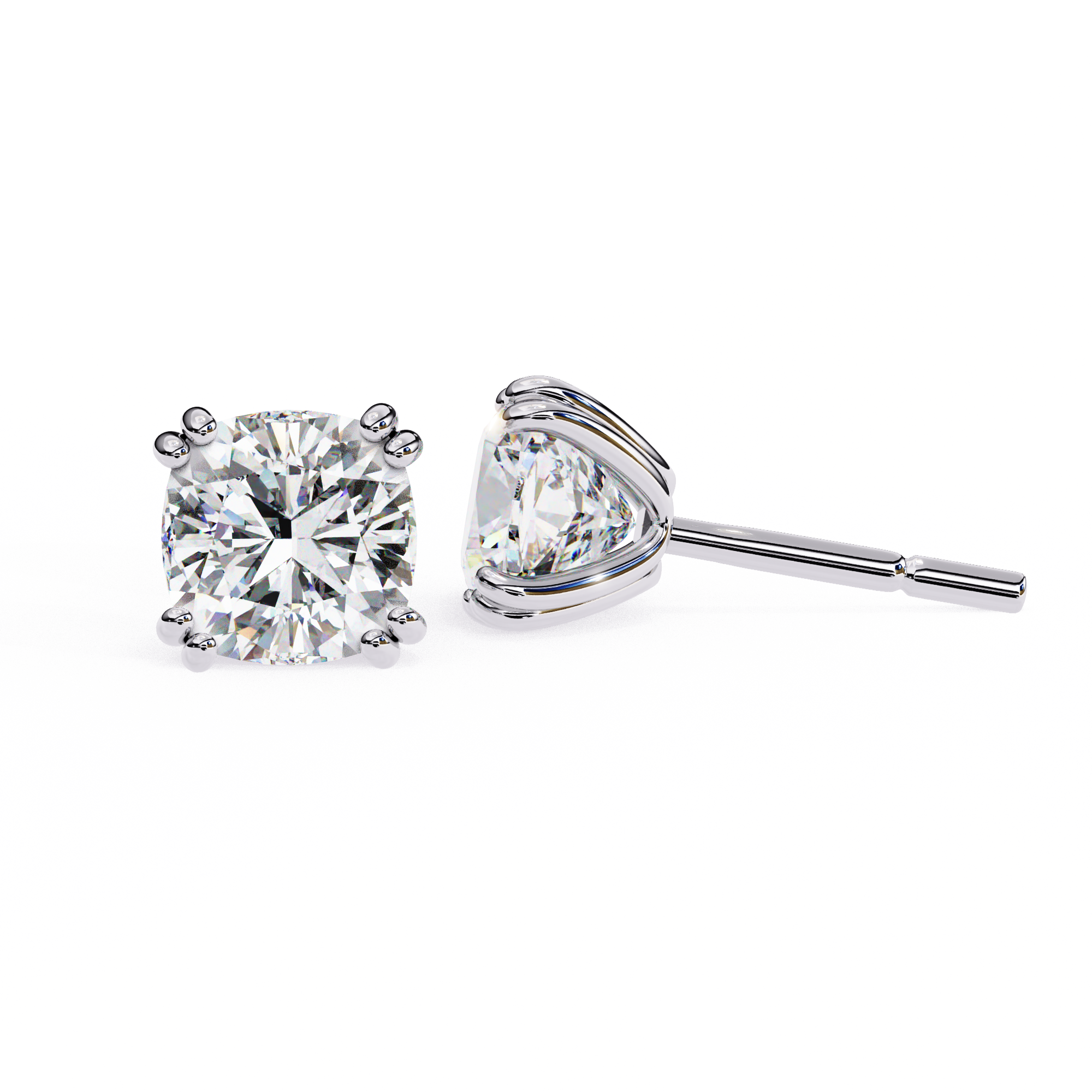 Cushion Lab Grown Diamond Stud Earrings