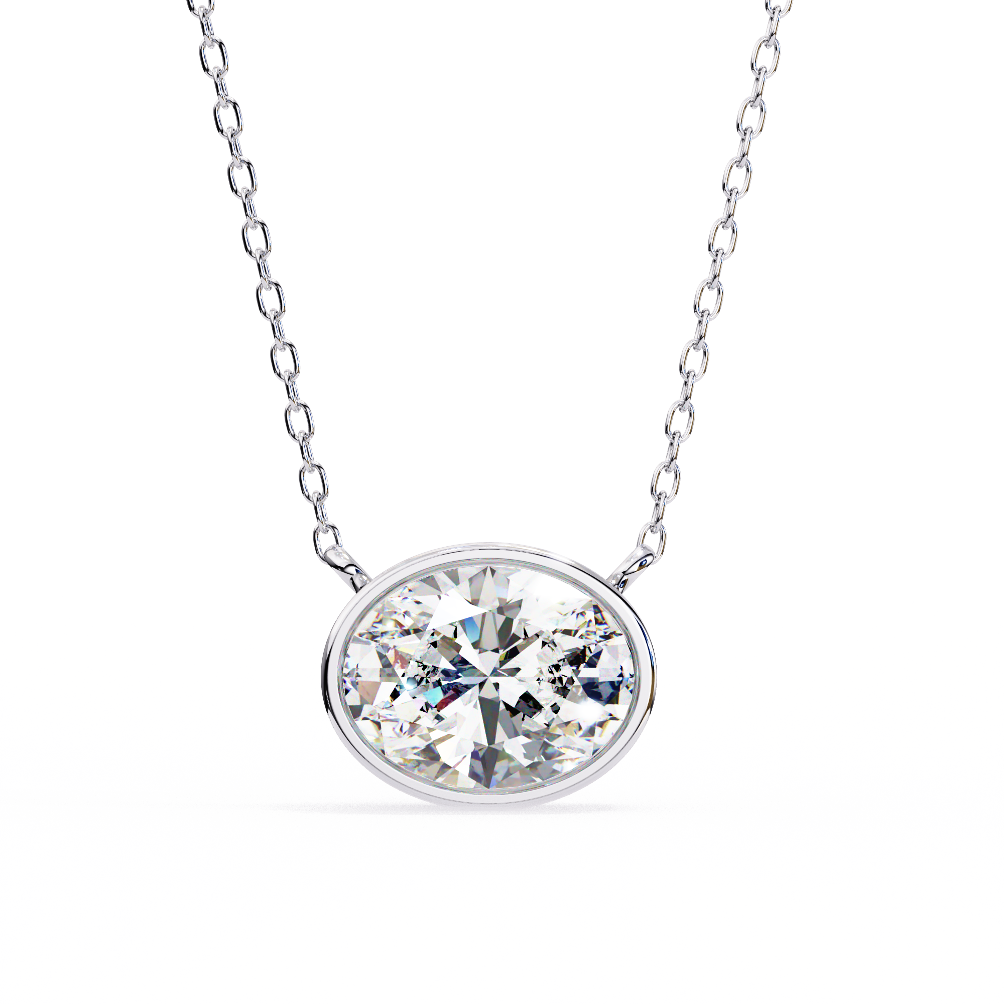 Oval Solitaire Pendant