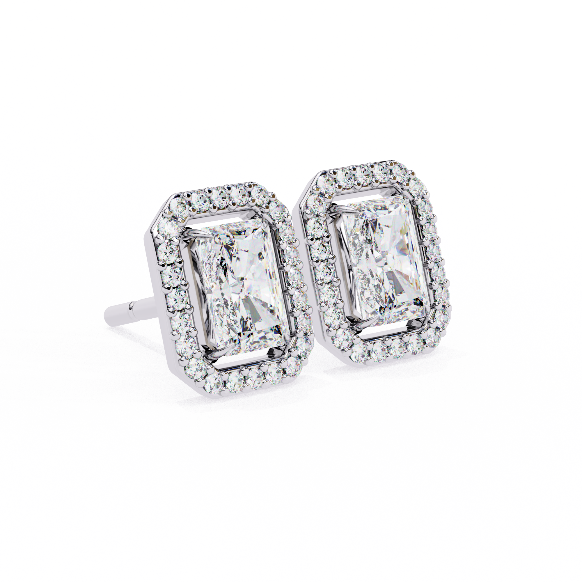Rectangular Halo Lab Grown Diamond Pendant