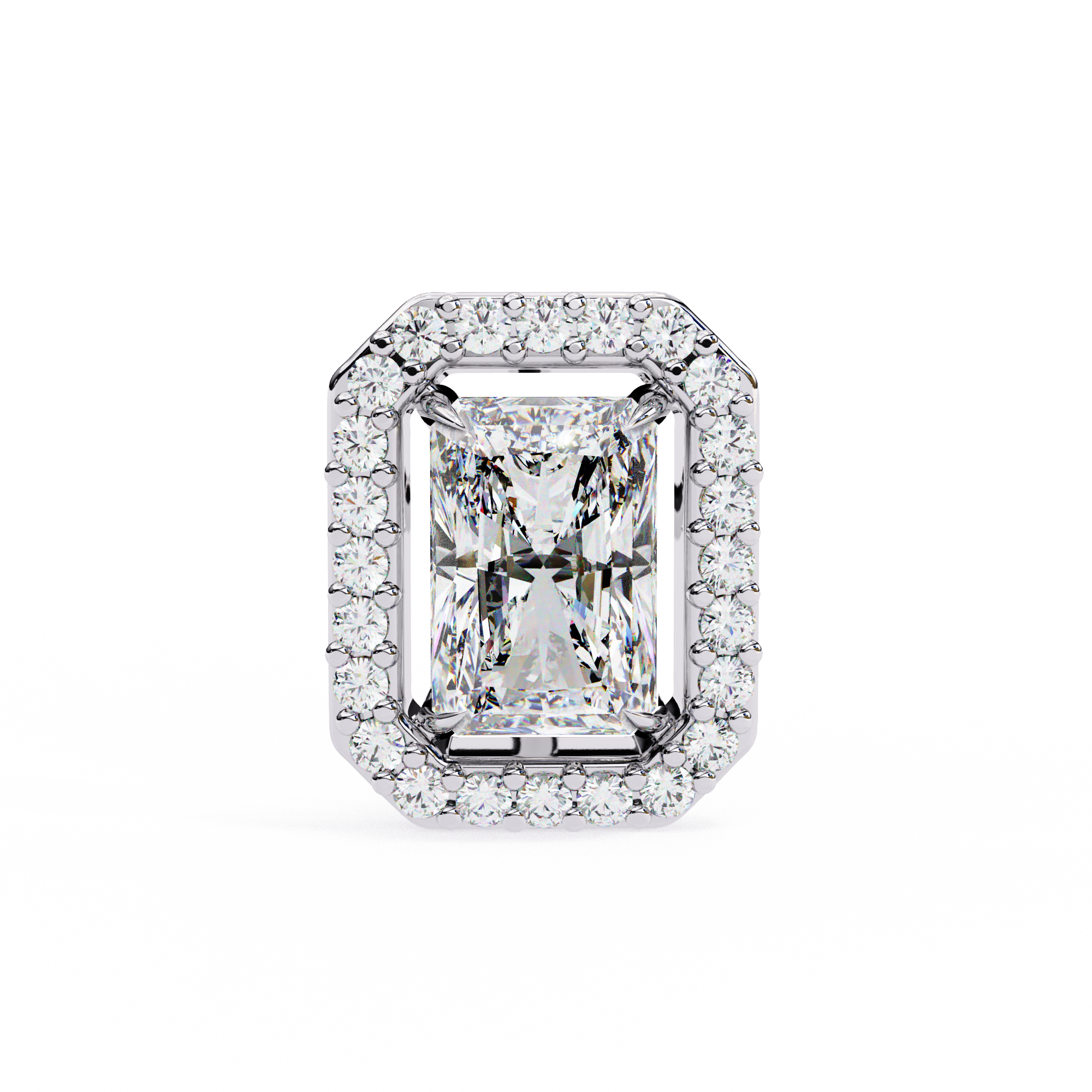 Rectangular Halo Lab Grown Diamond Pendant