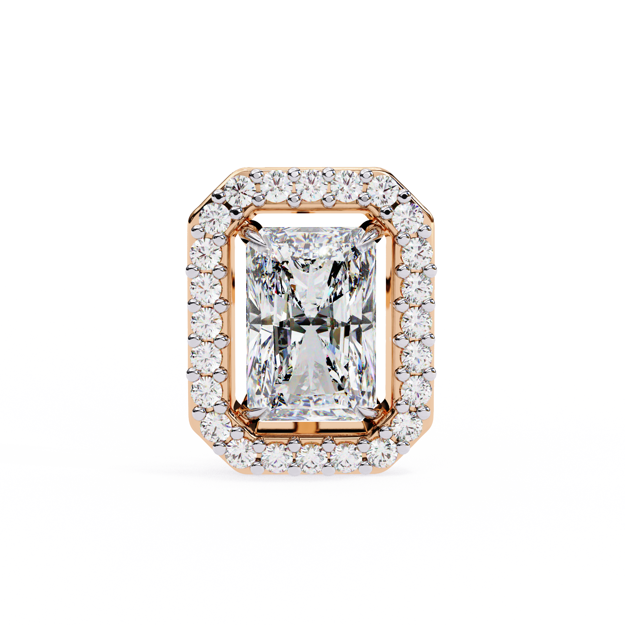 Rectangular Halo Lab Grown Diamond Pendant