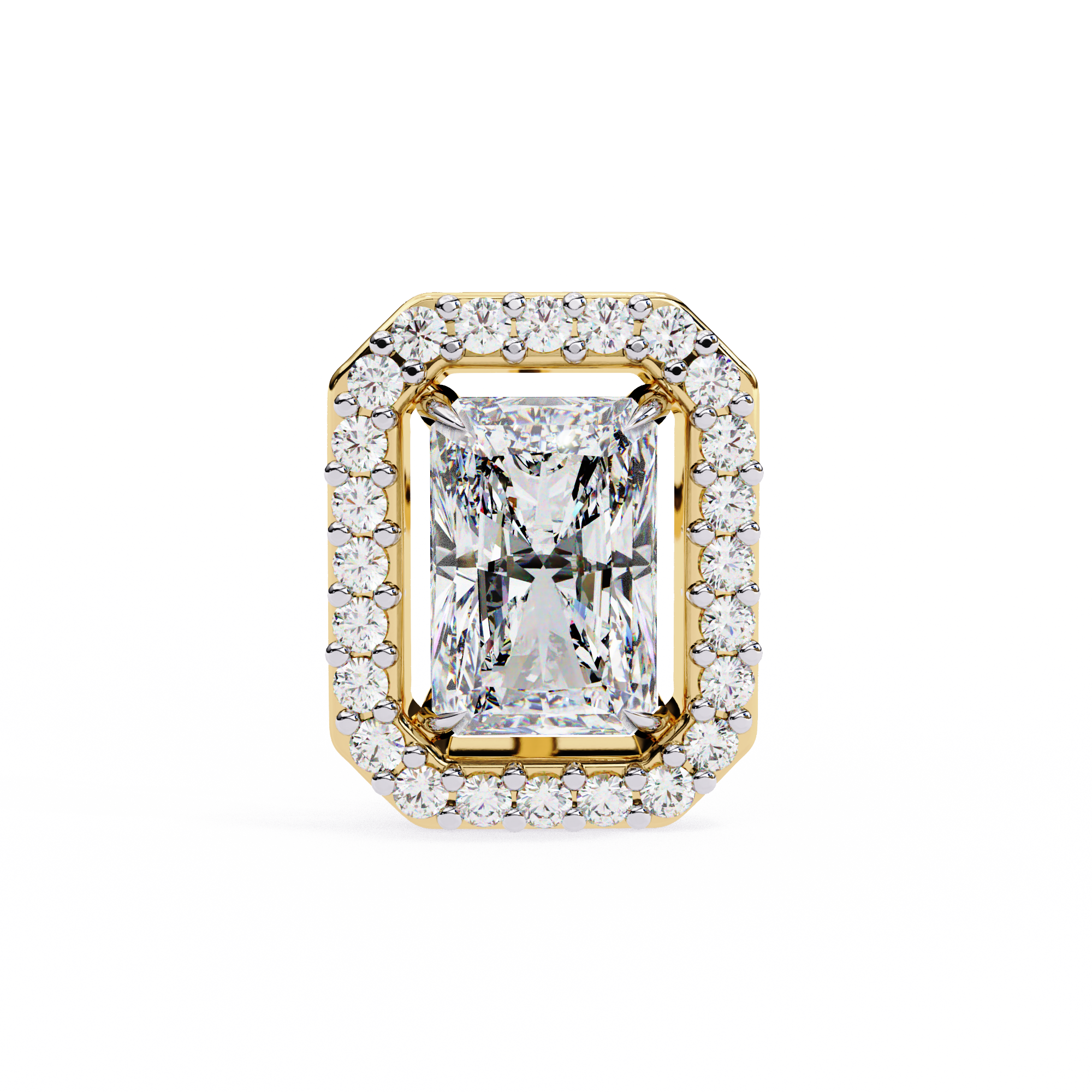 Rectangular Halo Lab Grown Diamond Pendant