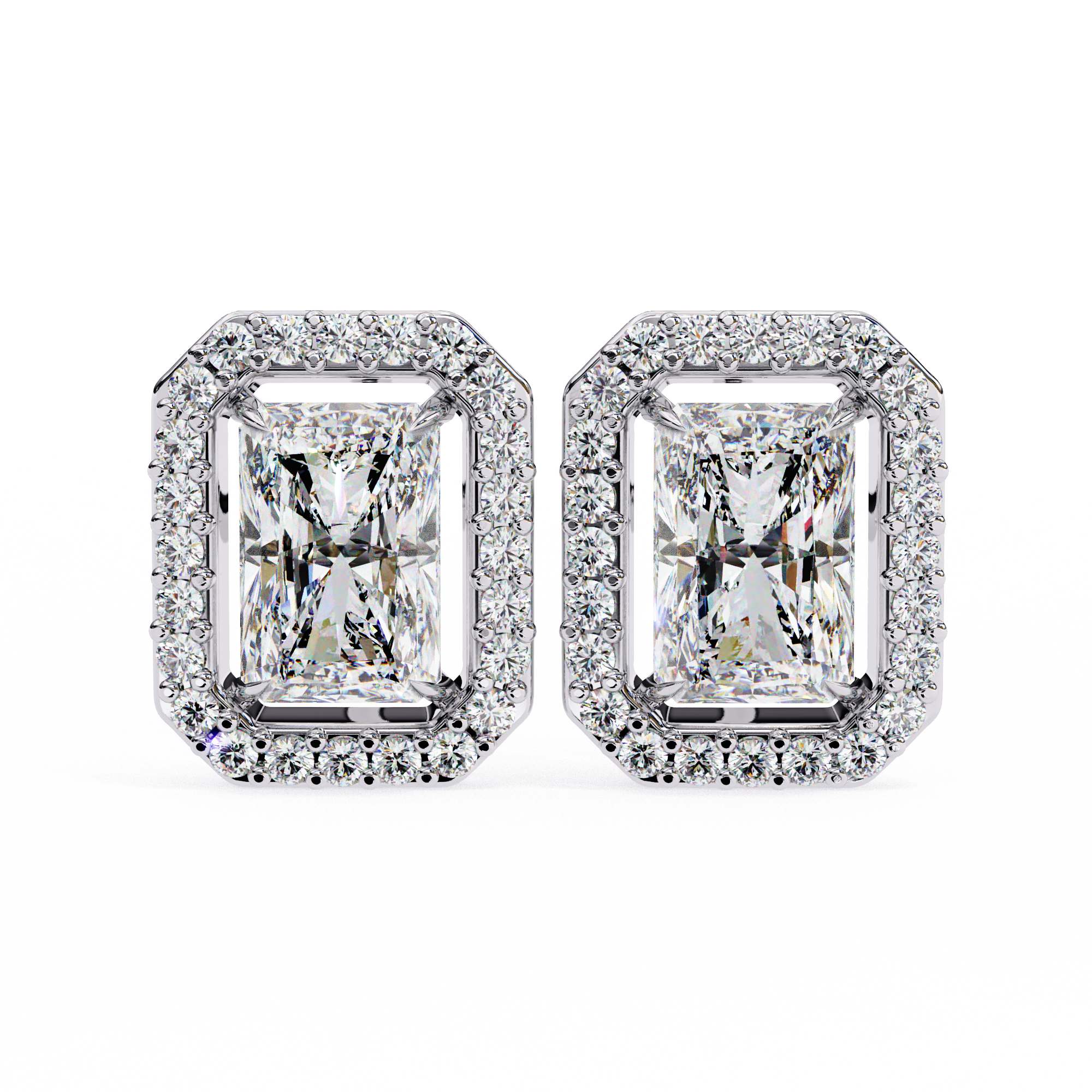 Rectangular Halo Lab Grown Diamond Pendant