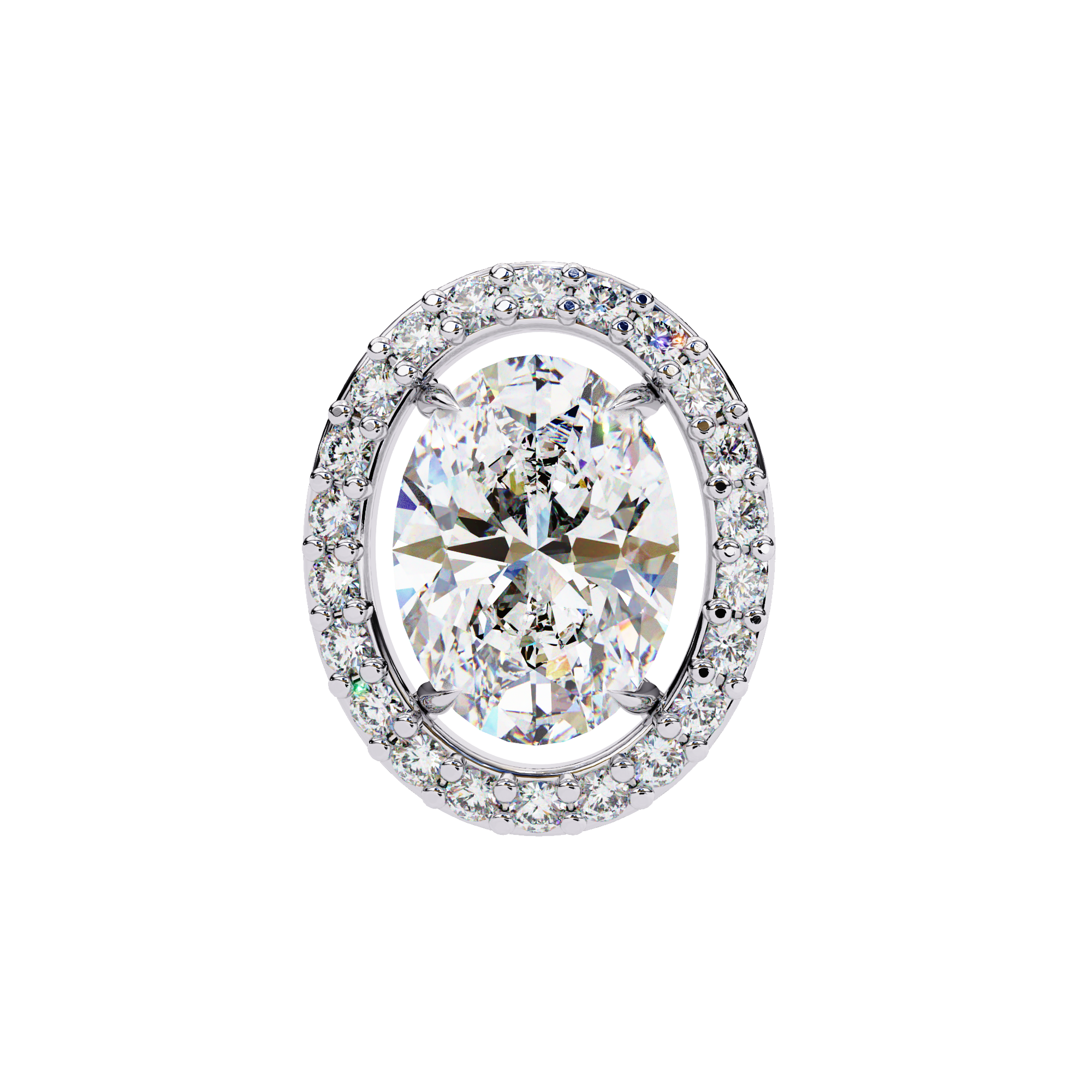 Oval Halo Lab Grown Diamond Pendant