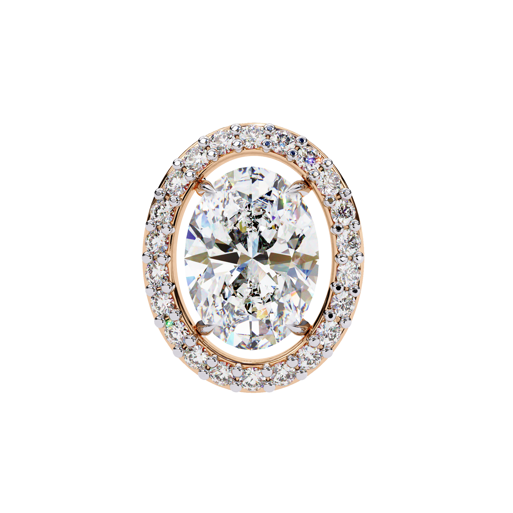 Oval Halo Lab Grown Diamond Pendant
