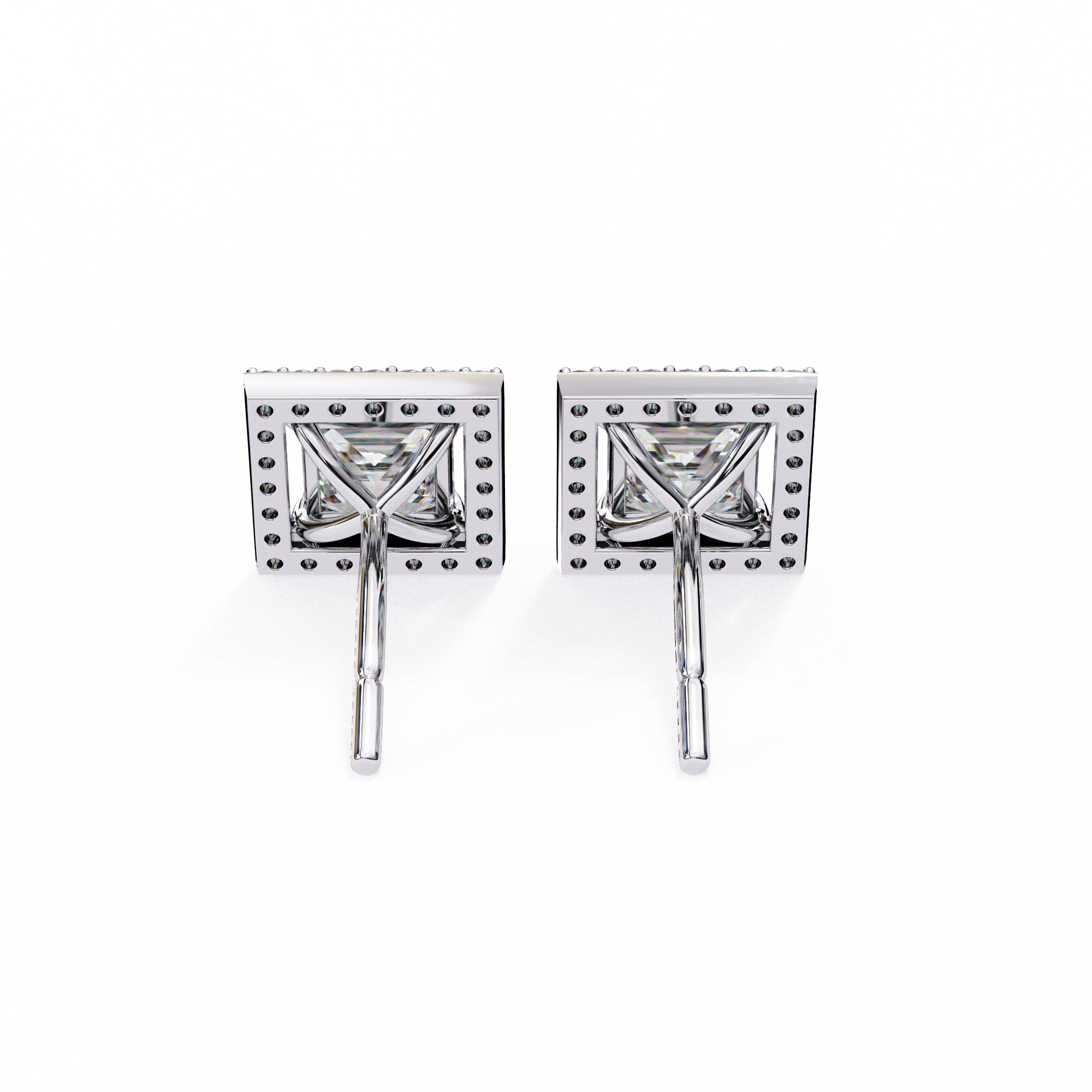 Princess Cut Halo Lab Grown Diamond Pendant