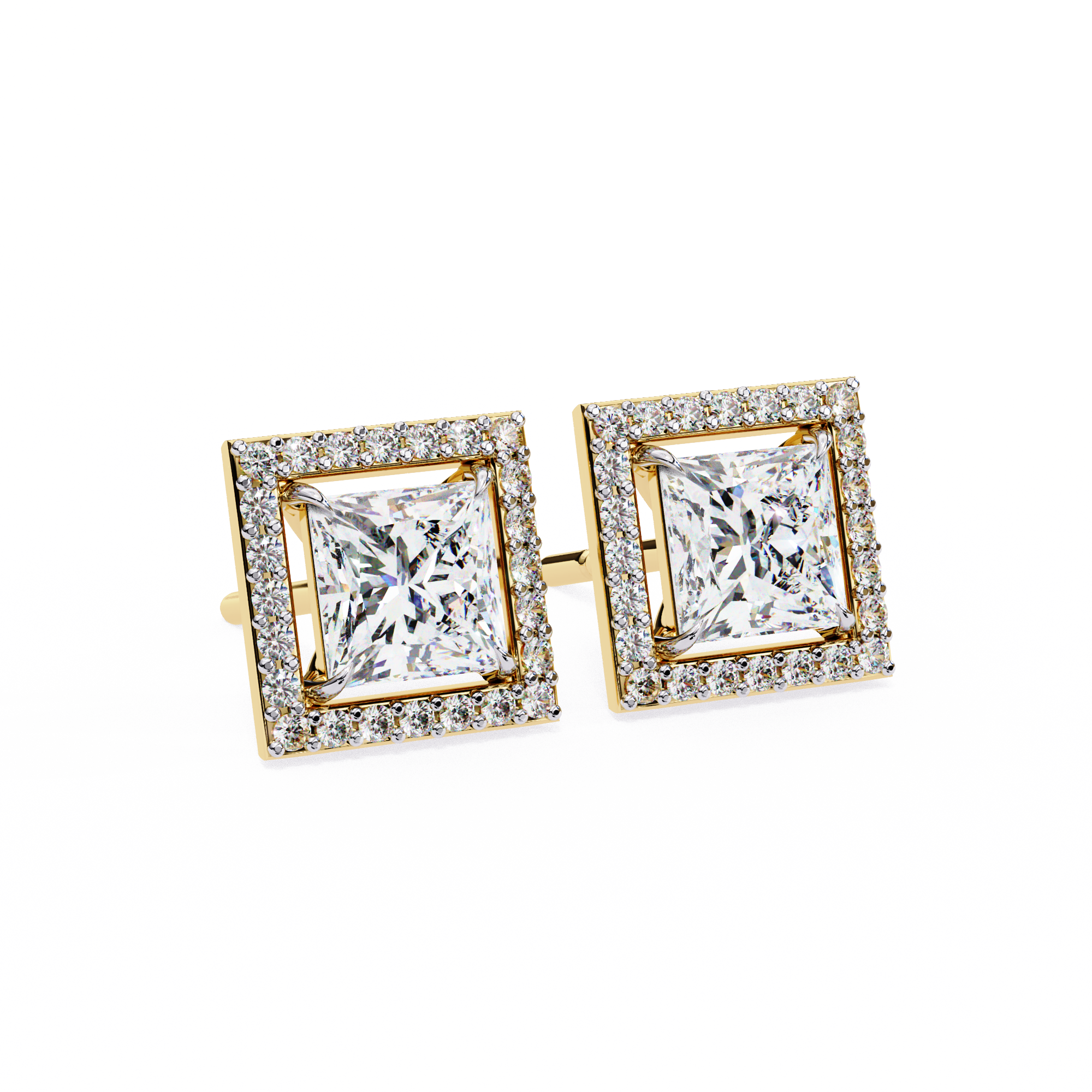 Princess Cut Halo Lab Grown Diamond Pendant