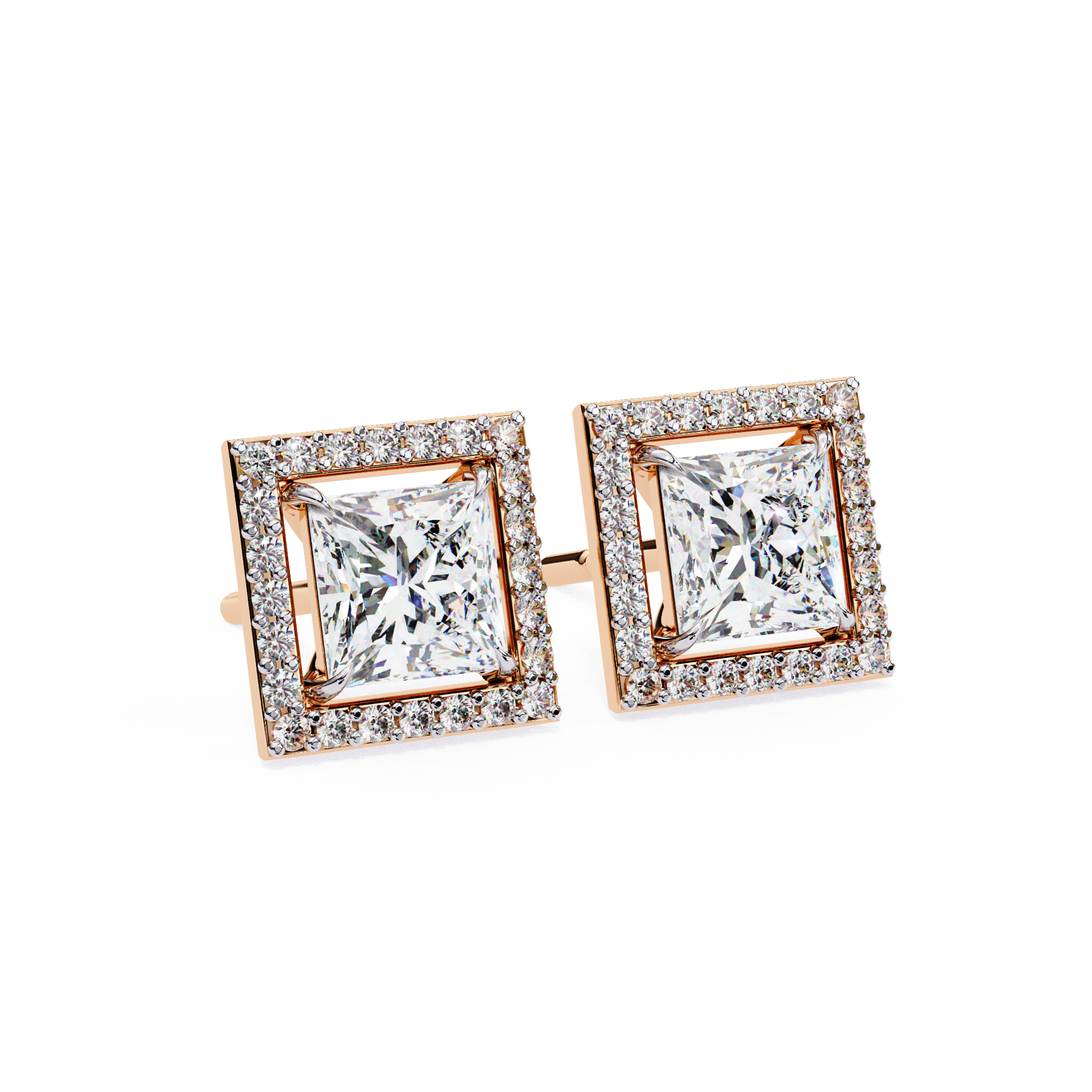 Princess Cut Halo Lab Grown Diamond Pendant