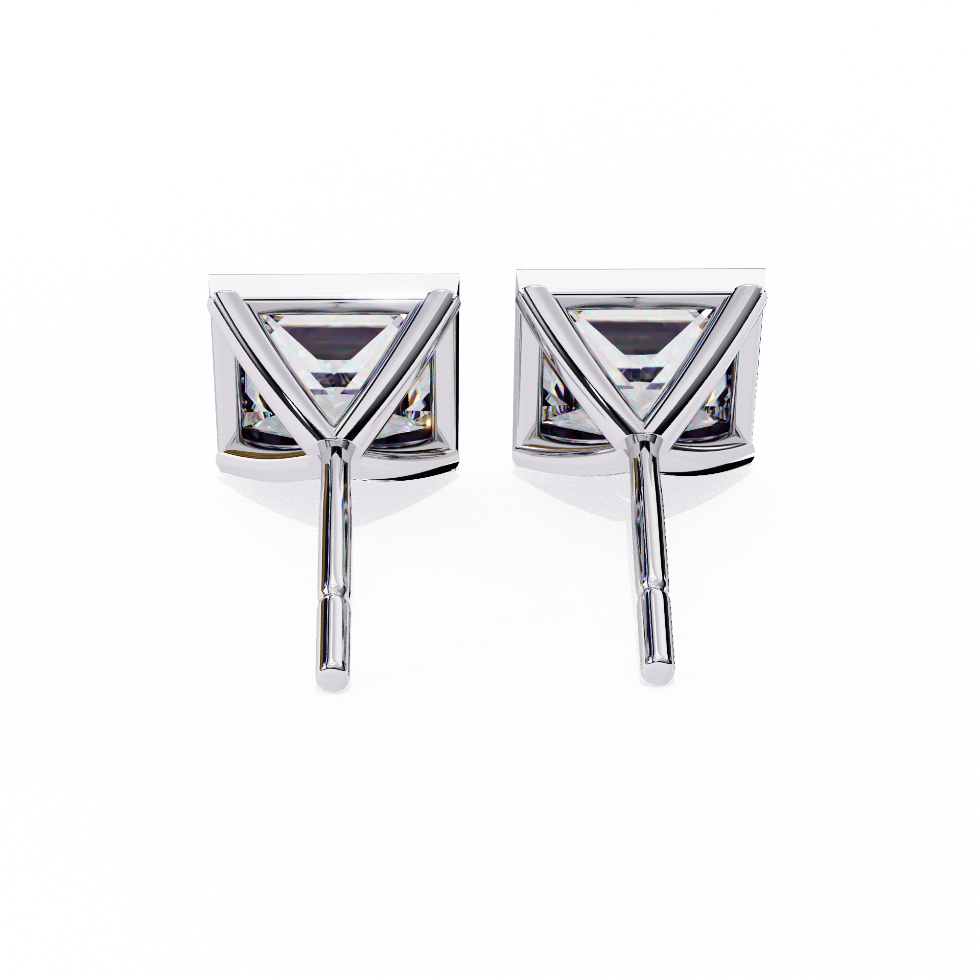 Princess Cut Lab Grown Diamond Stud Earrings