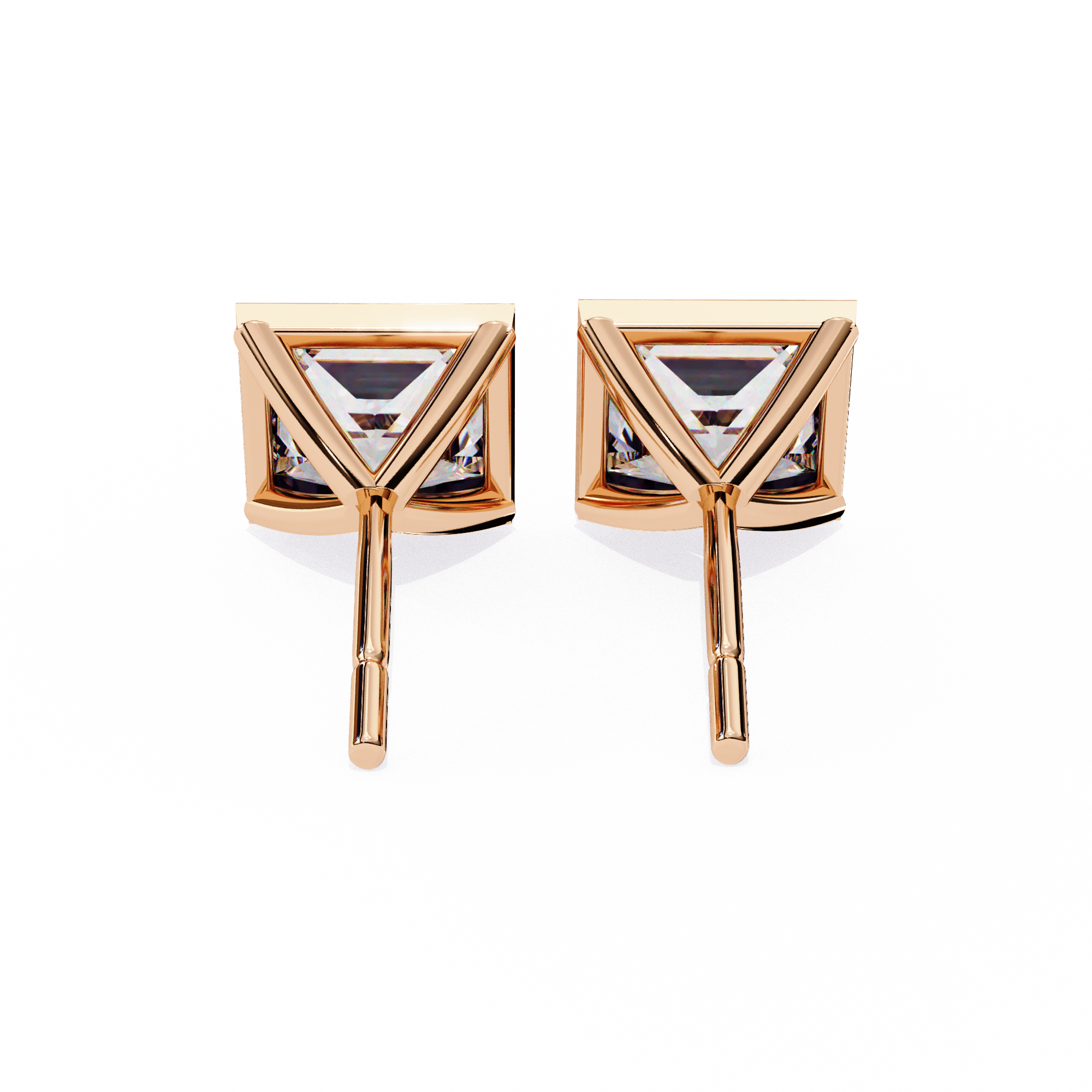 Princess Cut Lab Grown Diamond Stud Earrings