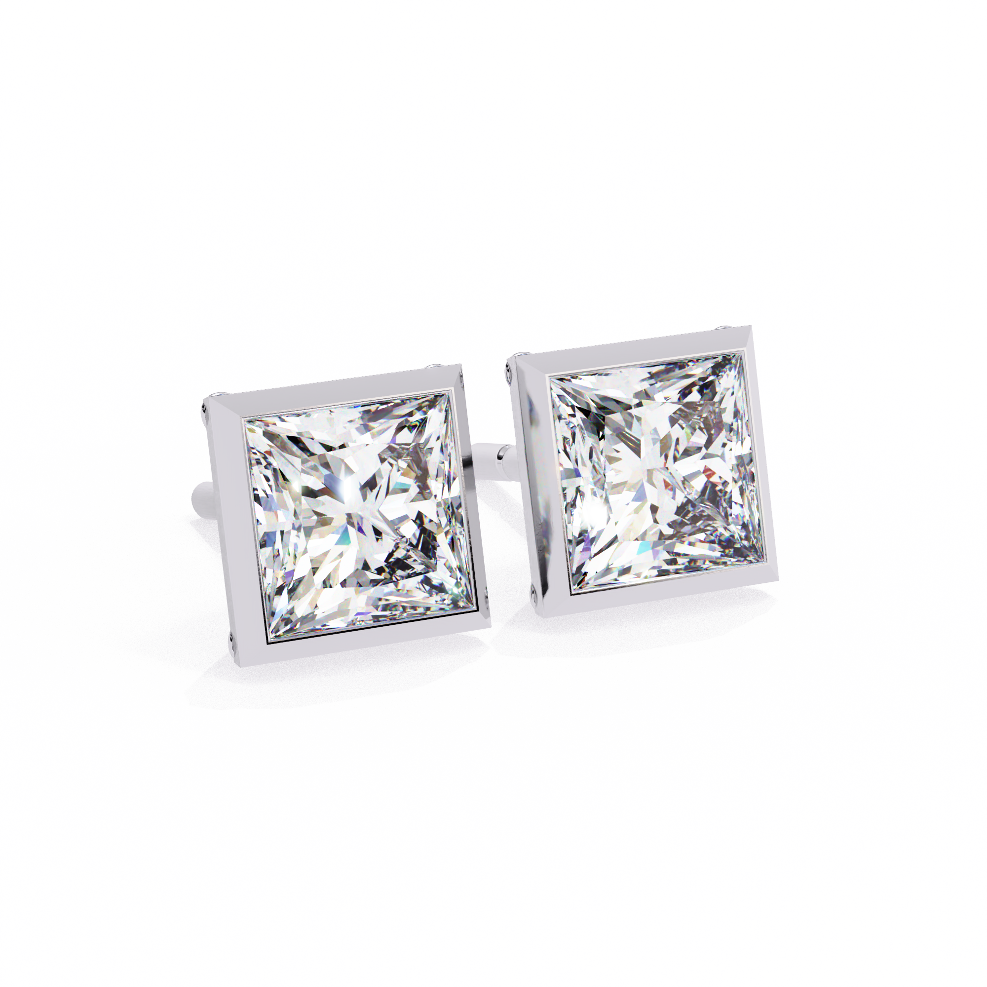 Princess Cut Lab Grown Diamond Stud Earrings