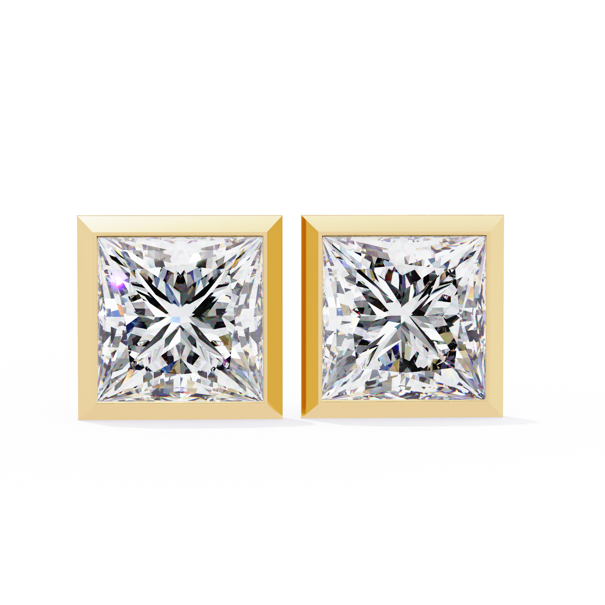 Princess Cut Lab Grown Diamond Stud Earrings