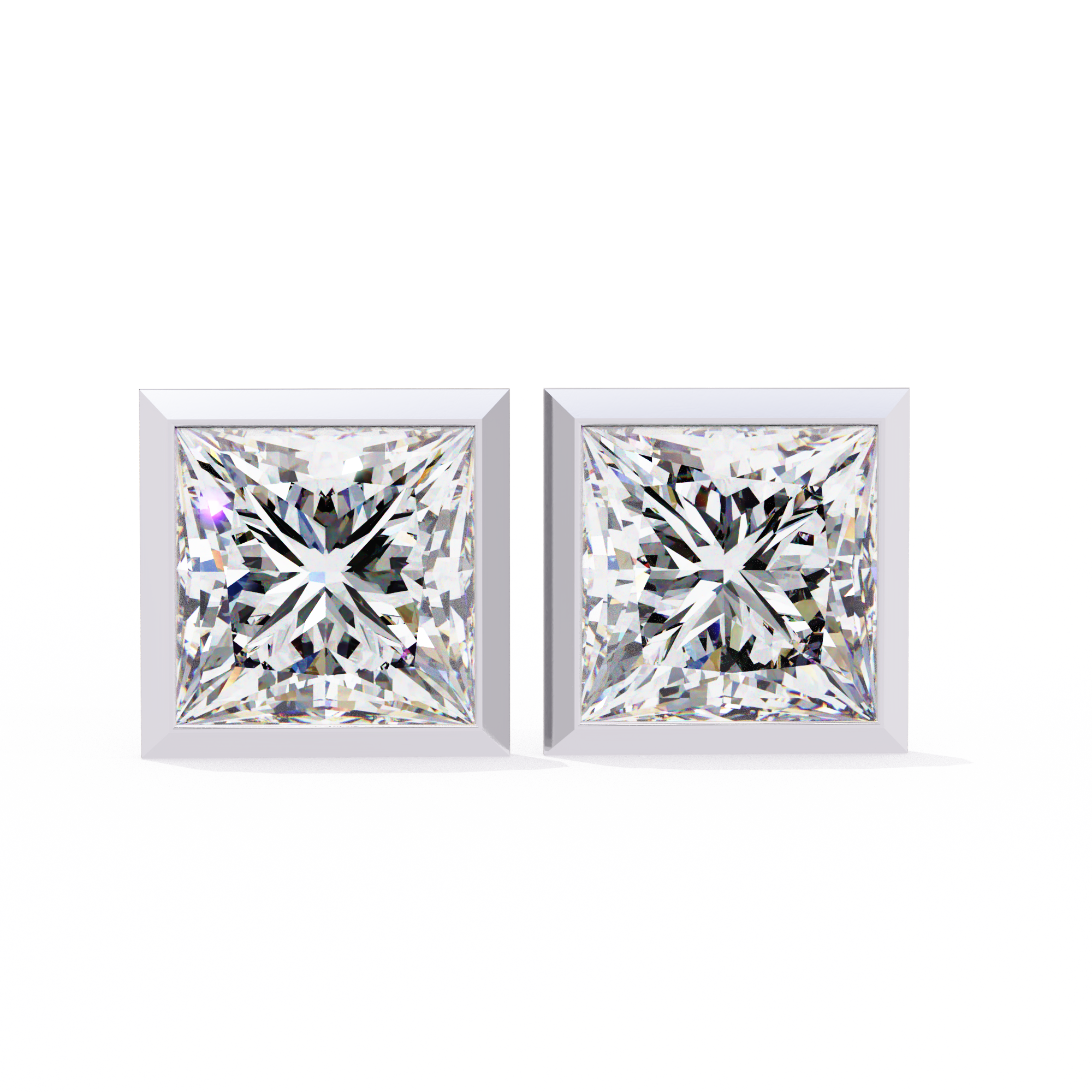 Princess Cut Lab Grown Diamond Stud Earrings