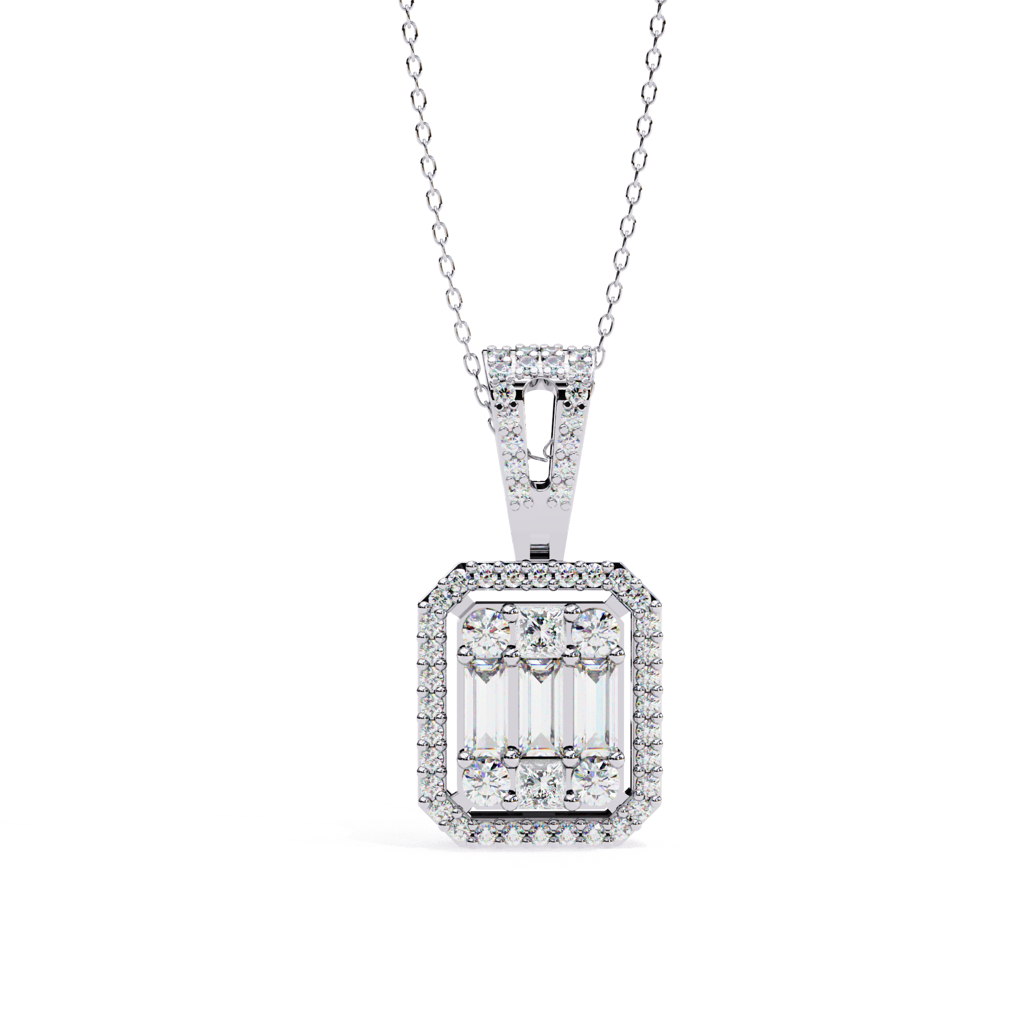 Mixed-Cut Art Pendant