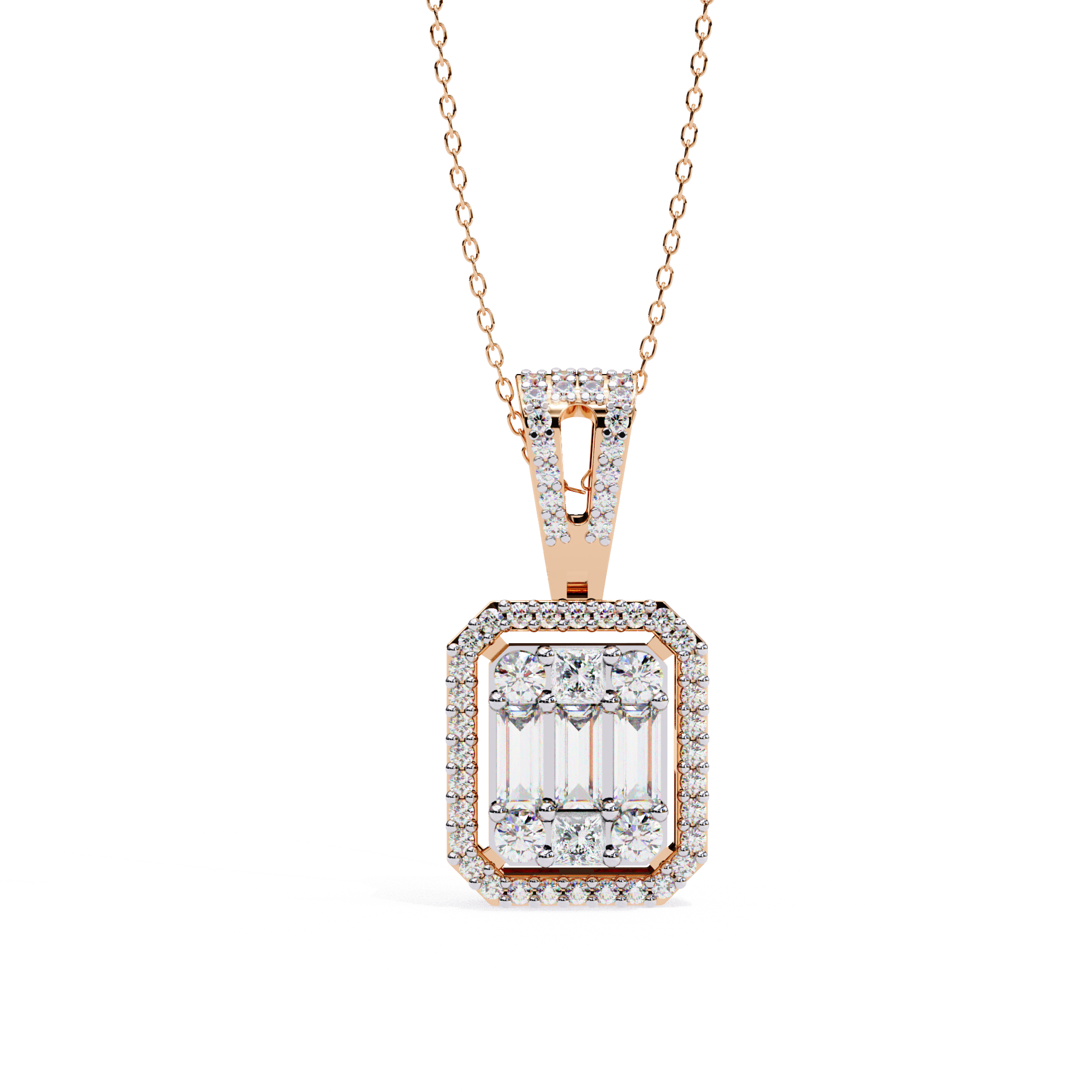 Mixed-Cut Art Pendant