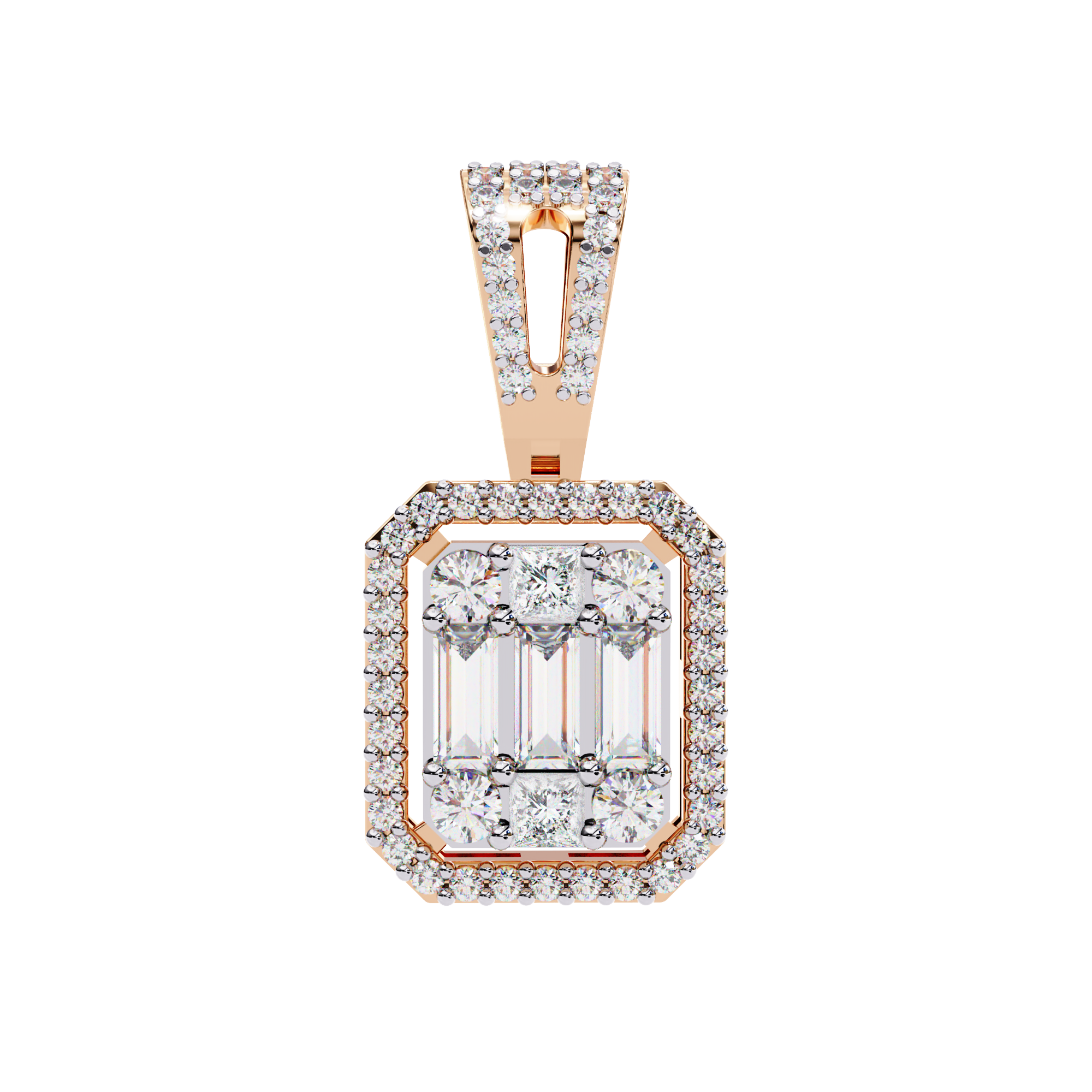 Mixed-Cut Art Pendant
