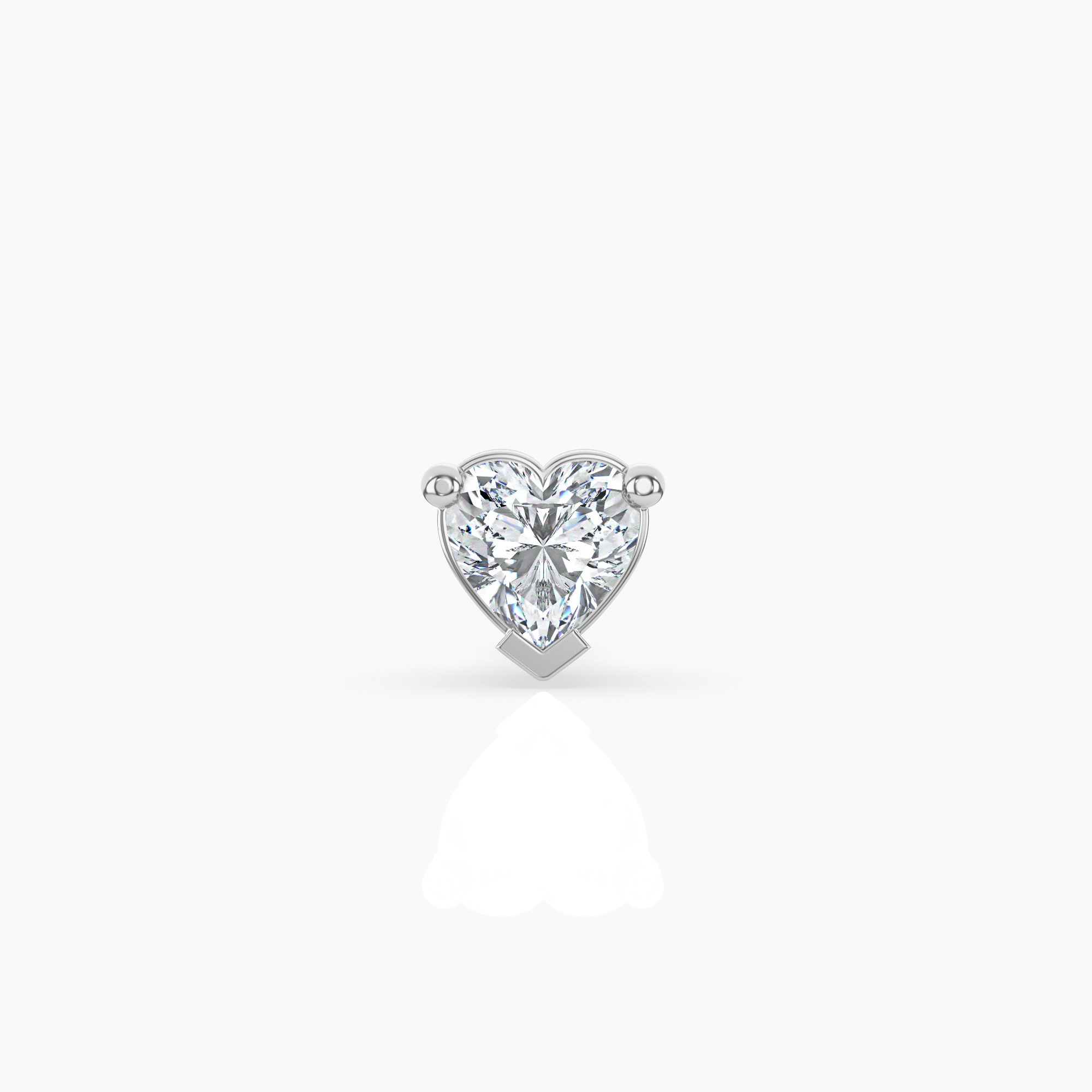 Heart Solitaire Lab-Grown Diamond Stud Earrings
