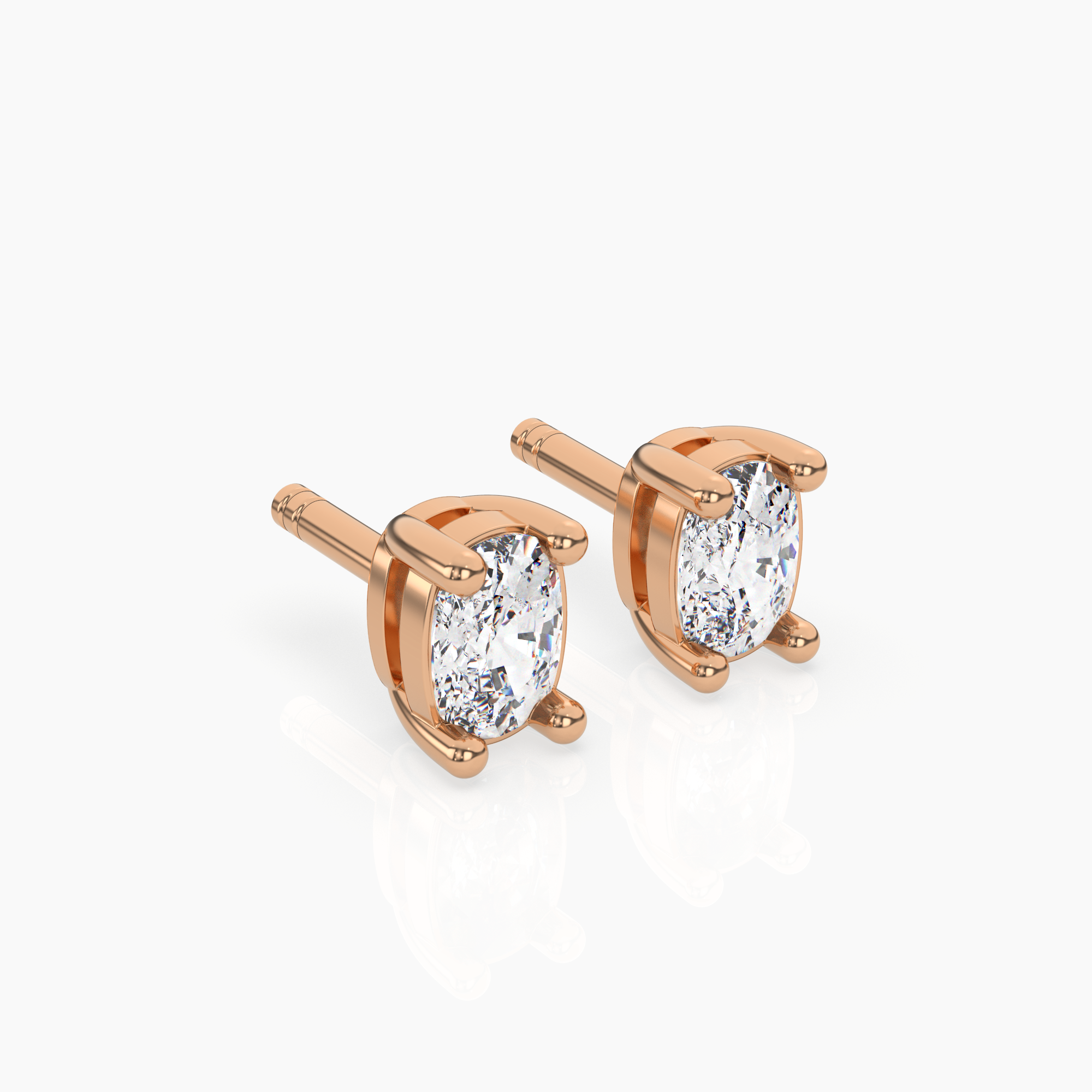 Cushion Solitaire Lab-Grown Diamond Stud Earrings
