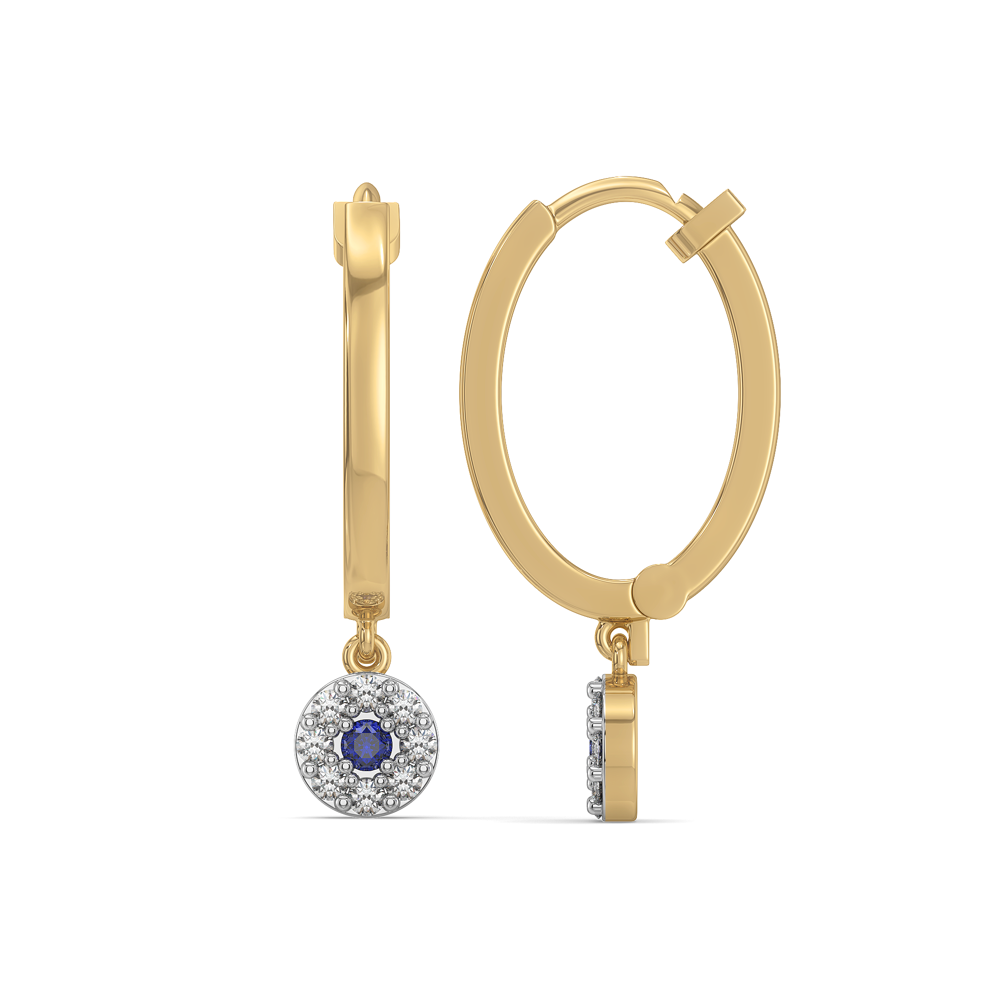 Evil Eye Huggies - Lab Grown Diamond Earrings