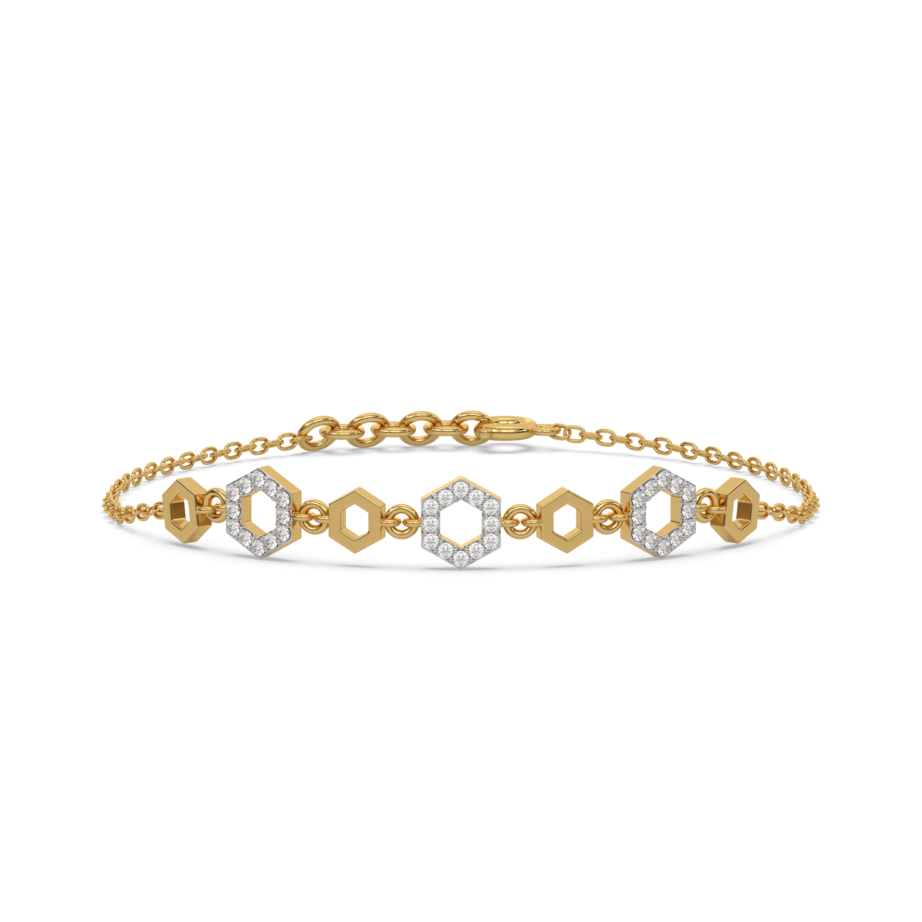 Hexagon Chic - Lab Grown Diamond Bracelet