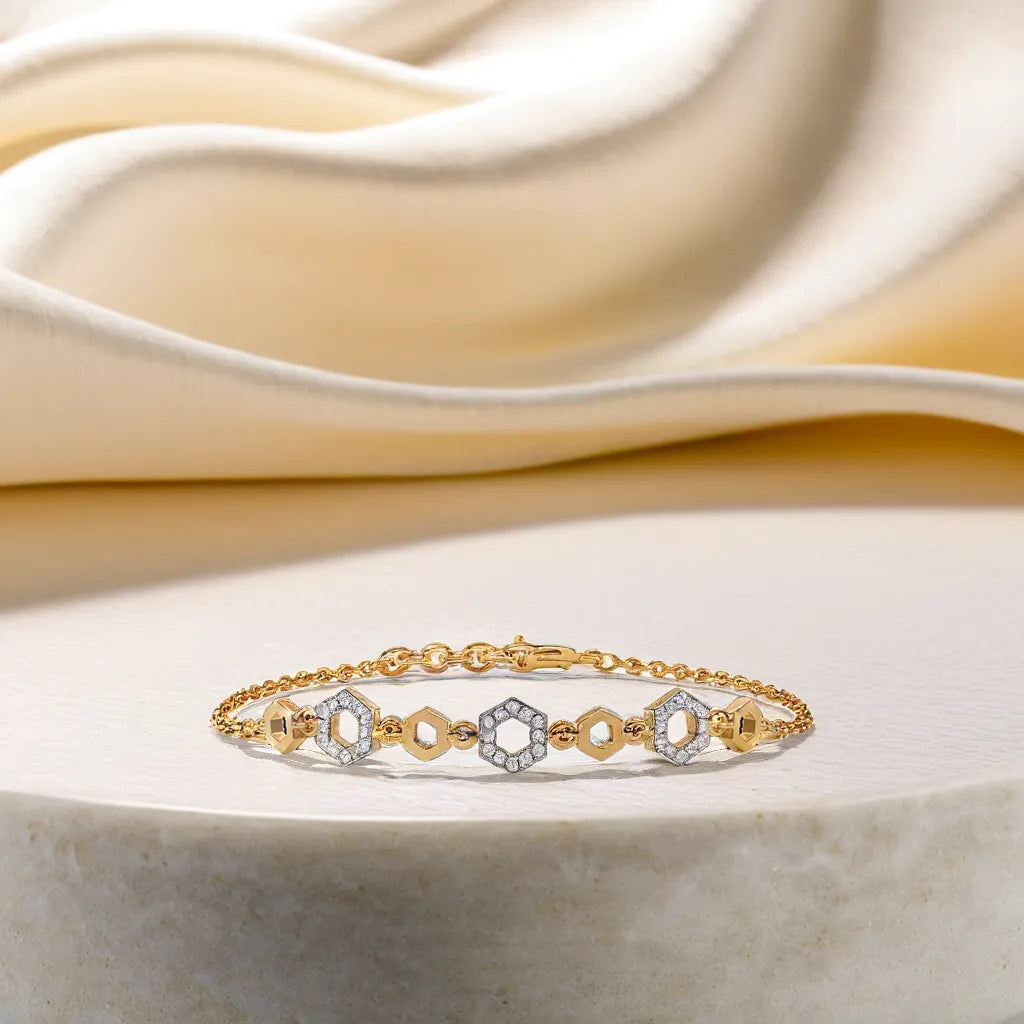Hexagon Chic - Lab Grown Diamond Bracelet