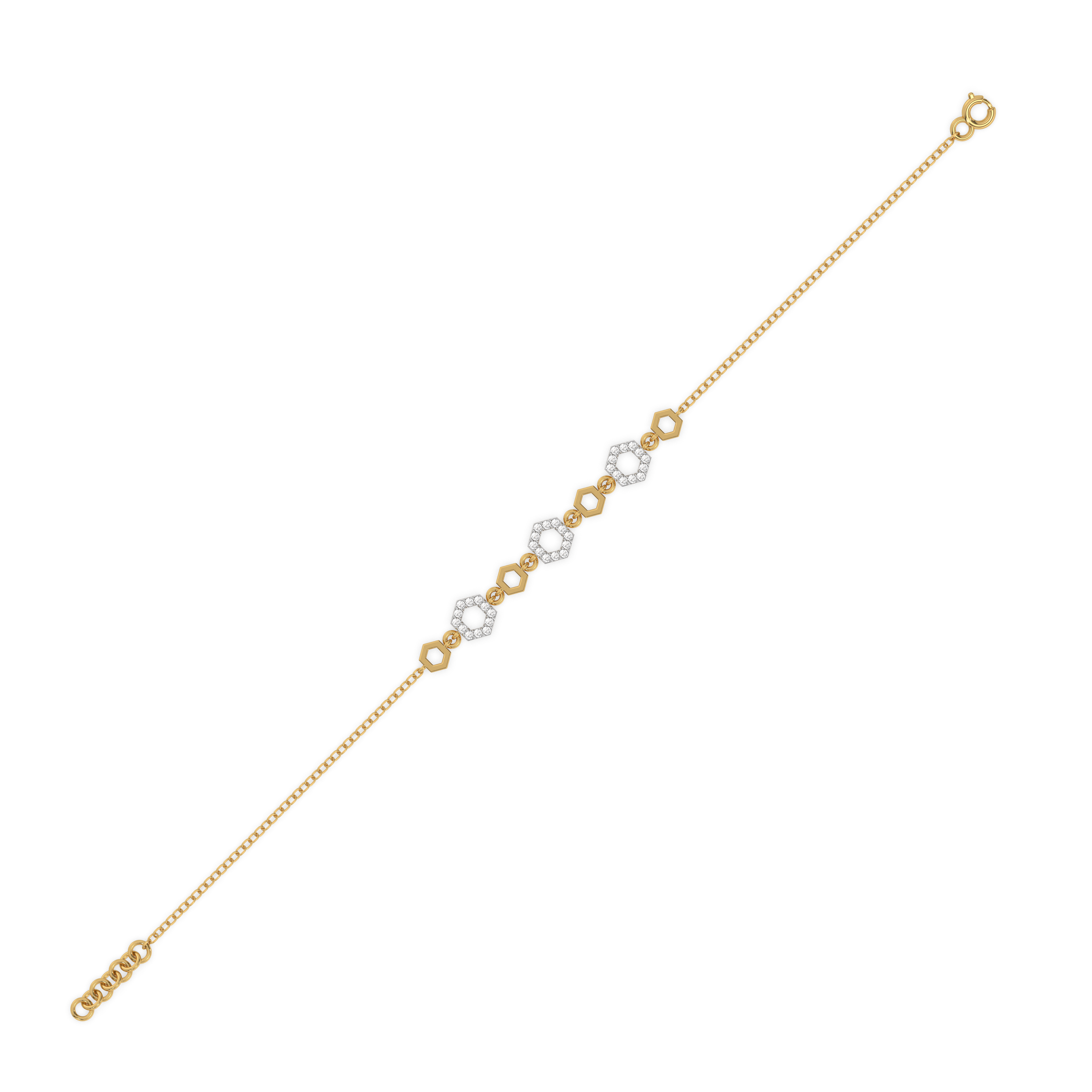 Hexagon Chic - Lab Grown Diamond Bracelet