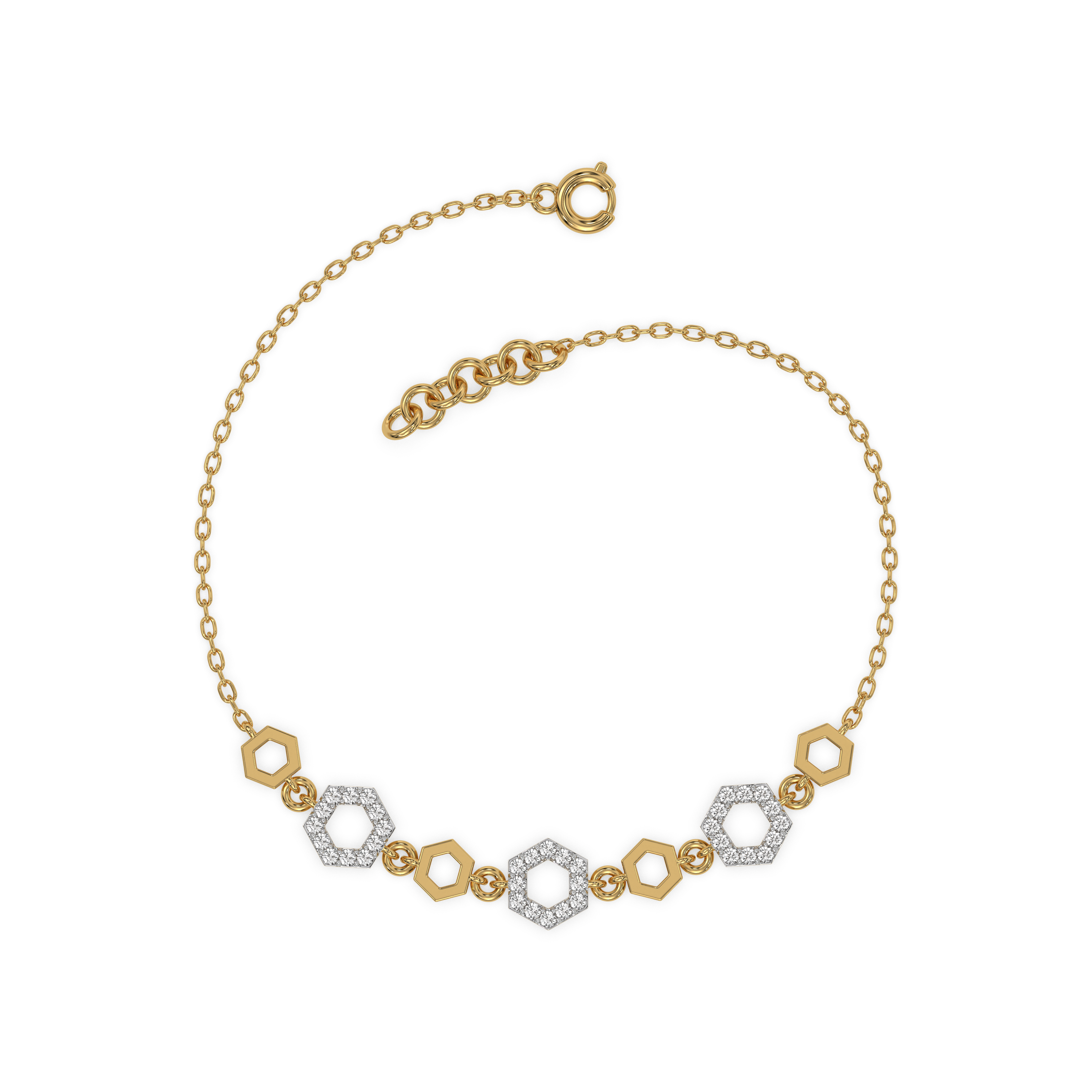 Hexagon Chic - Lab Grown Diamond Bracelet
