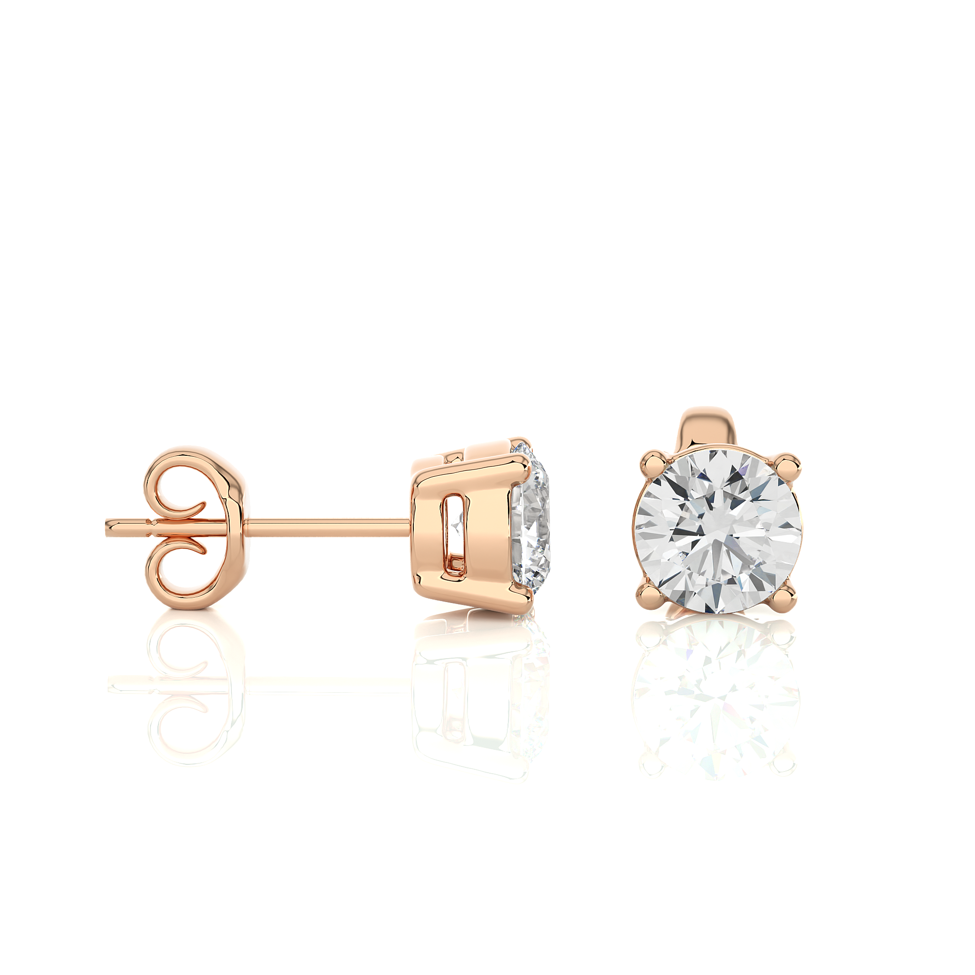 1.00 Carat Round Brilliant Lab Grown Diamond Stud Earrings