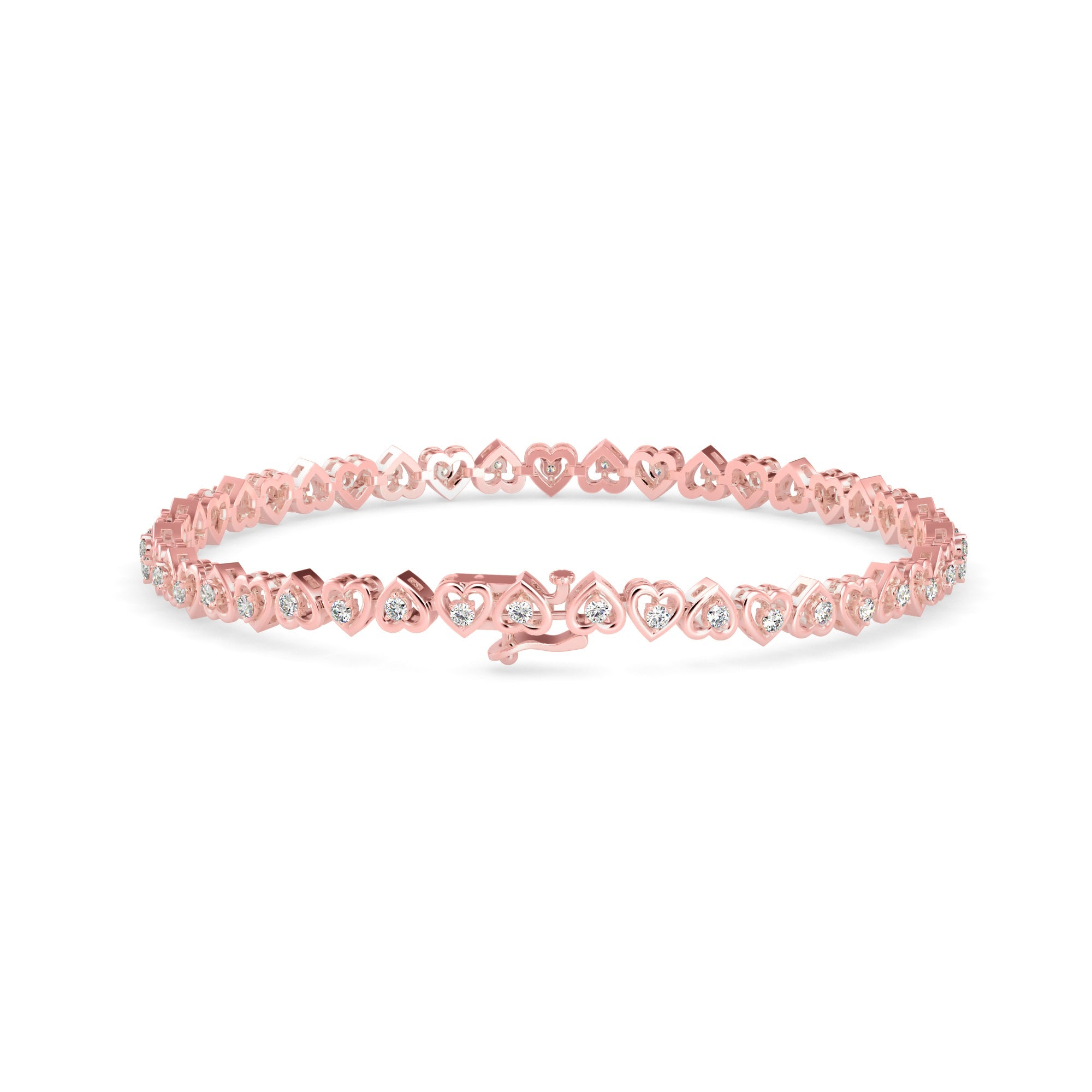 Graceful Heart Link Diamond Bracelet