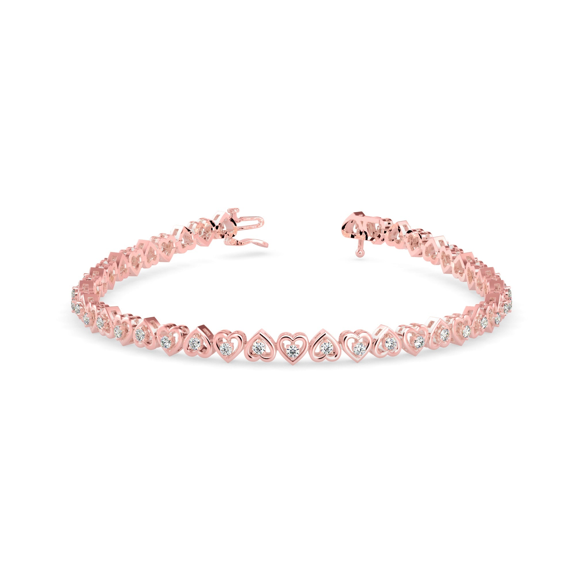 Graceful Heart Link Diamond Bracelet