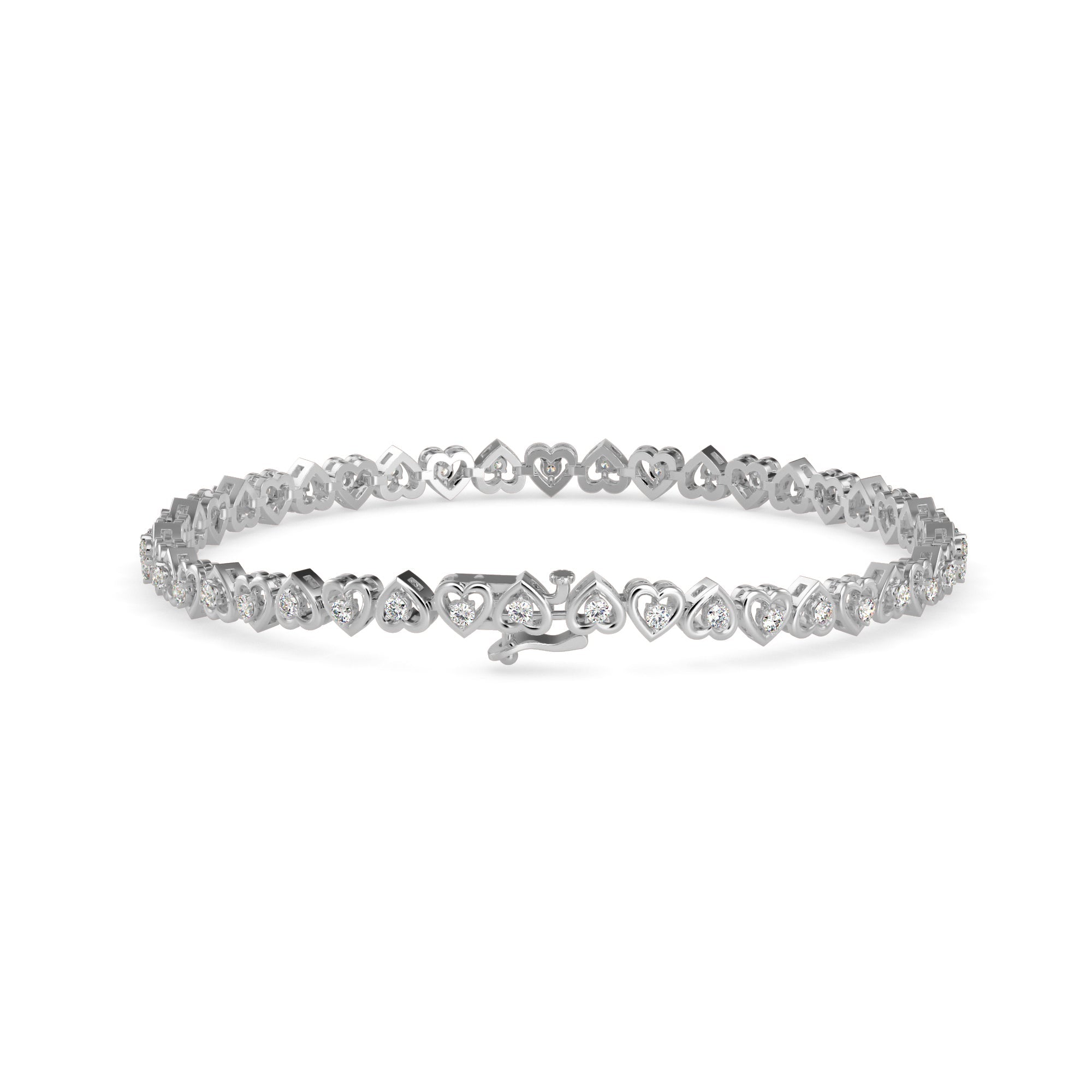 Graceful Heart Link Diamond Bracelet