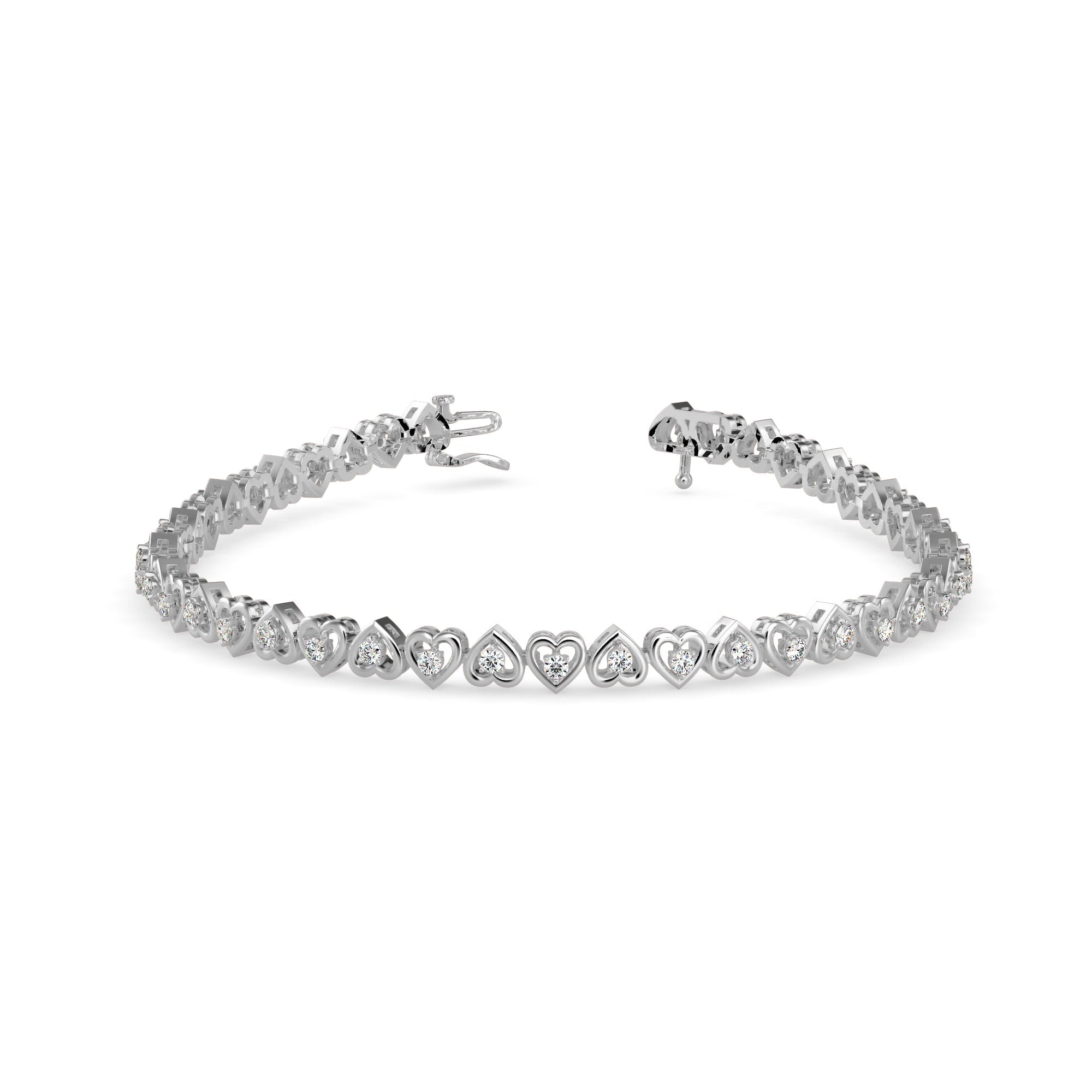 Graceful Heart Link Diamond Bracelet