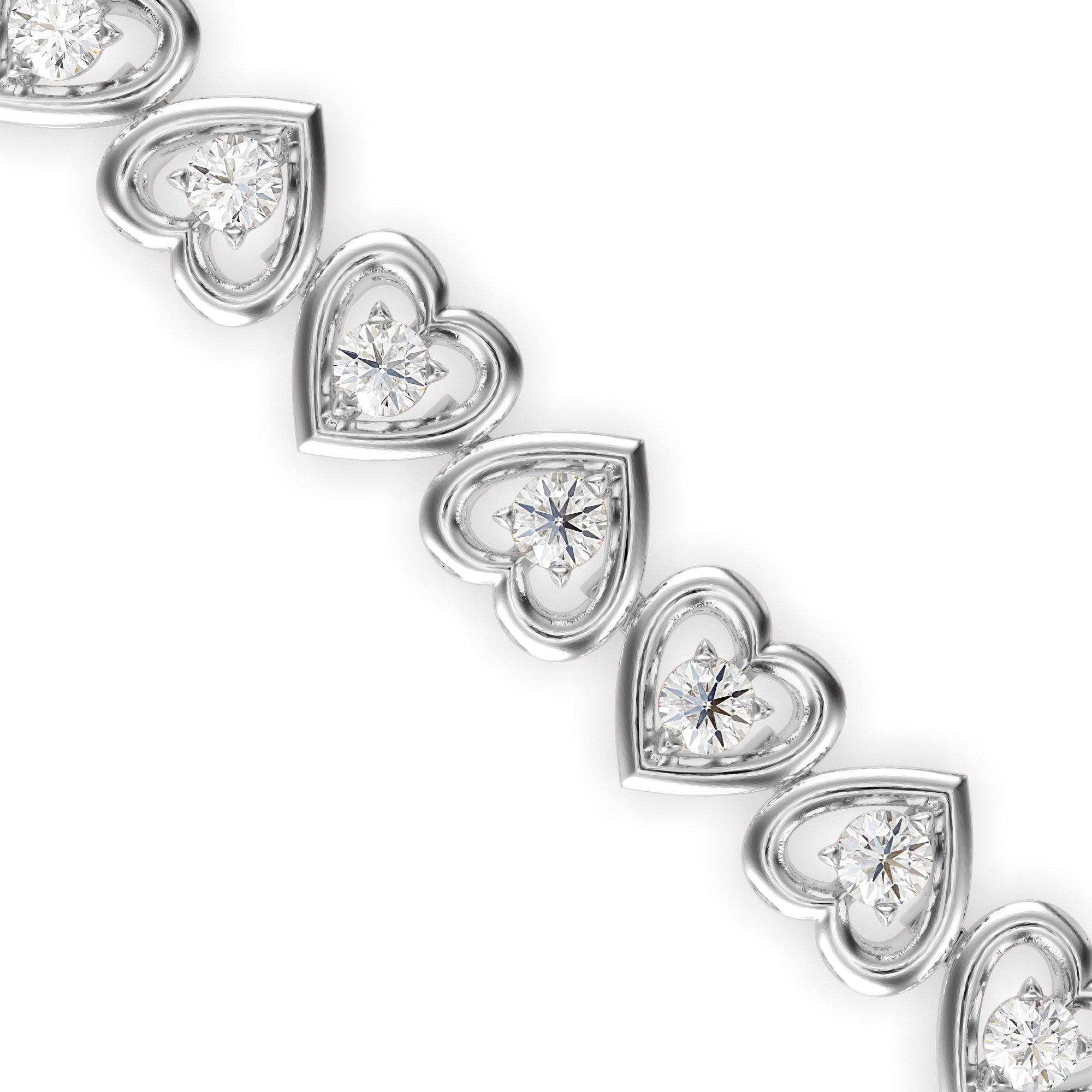 Graceful Heart Link Diamond Bracelet