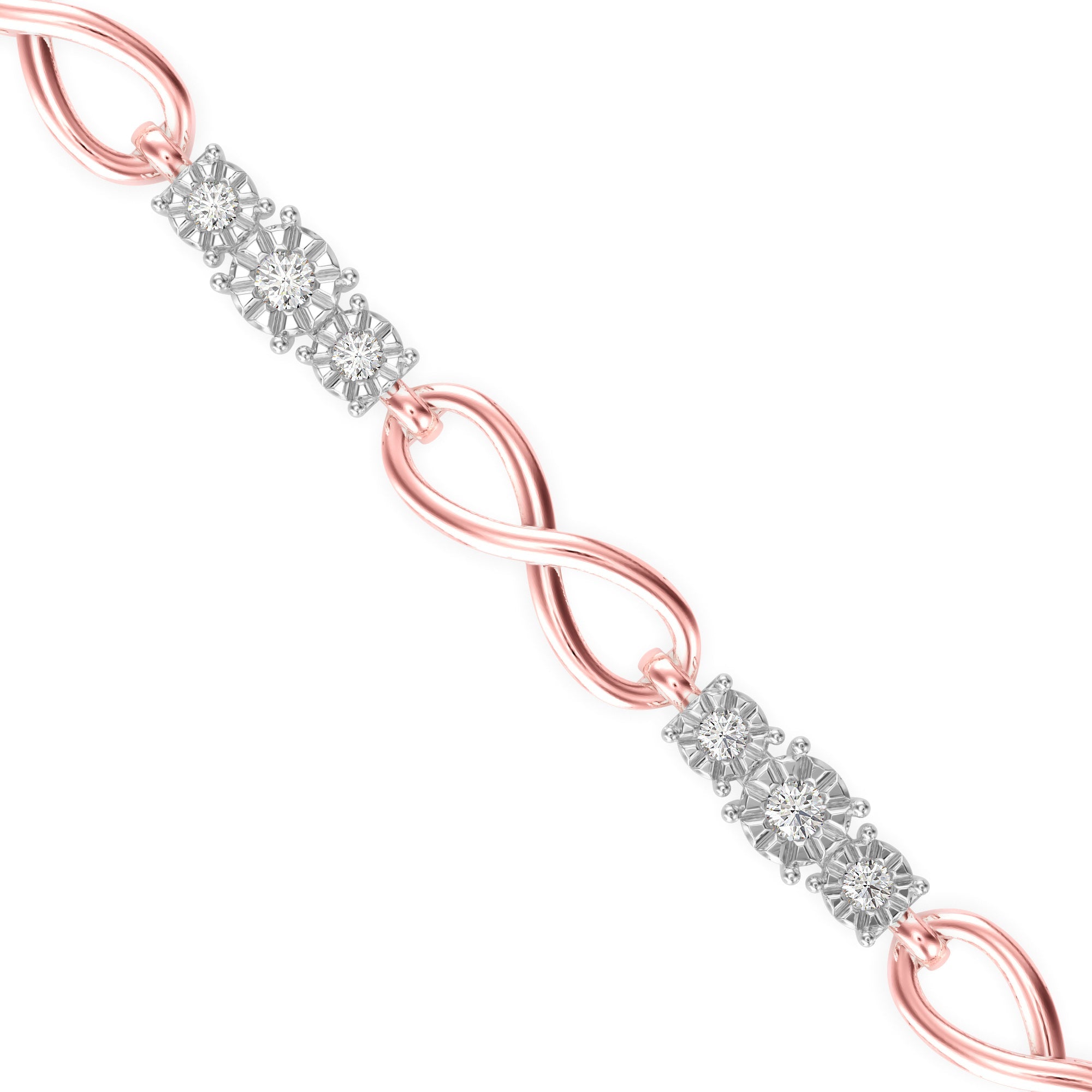 Chic Infinity Link Diamond Bracelet