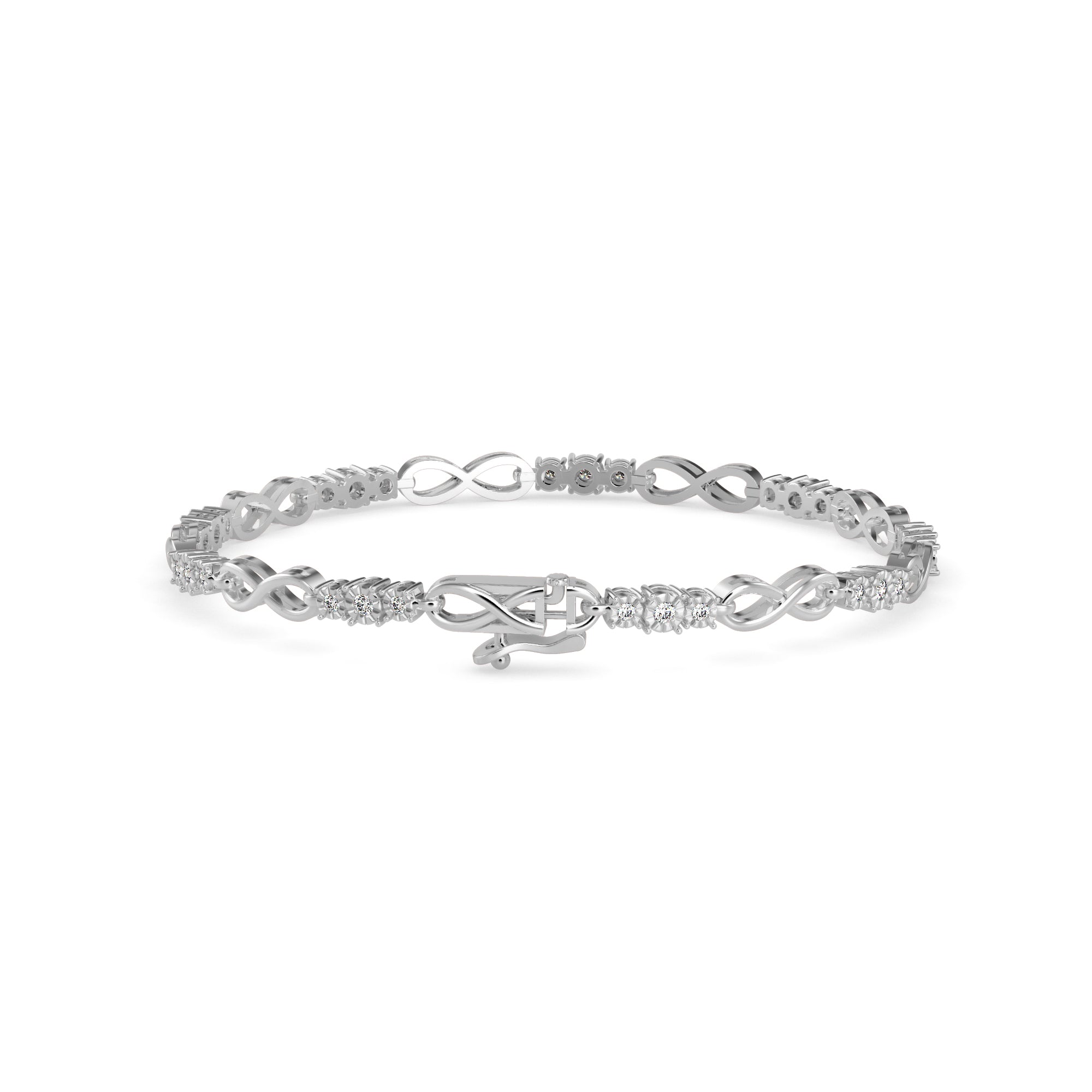 Chic Infinity Link Diamond Bracelet