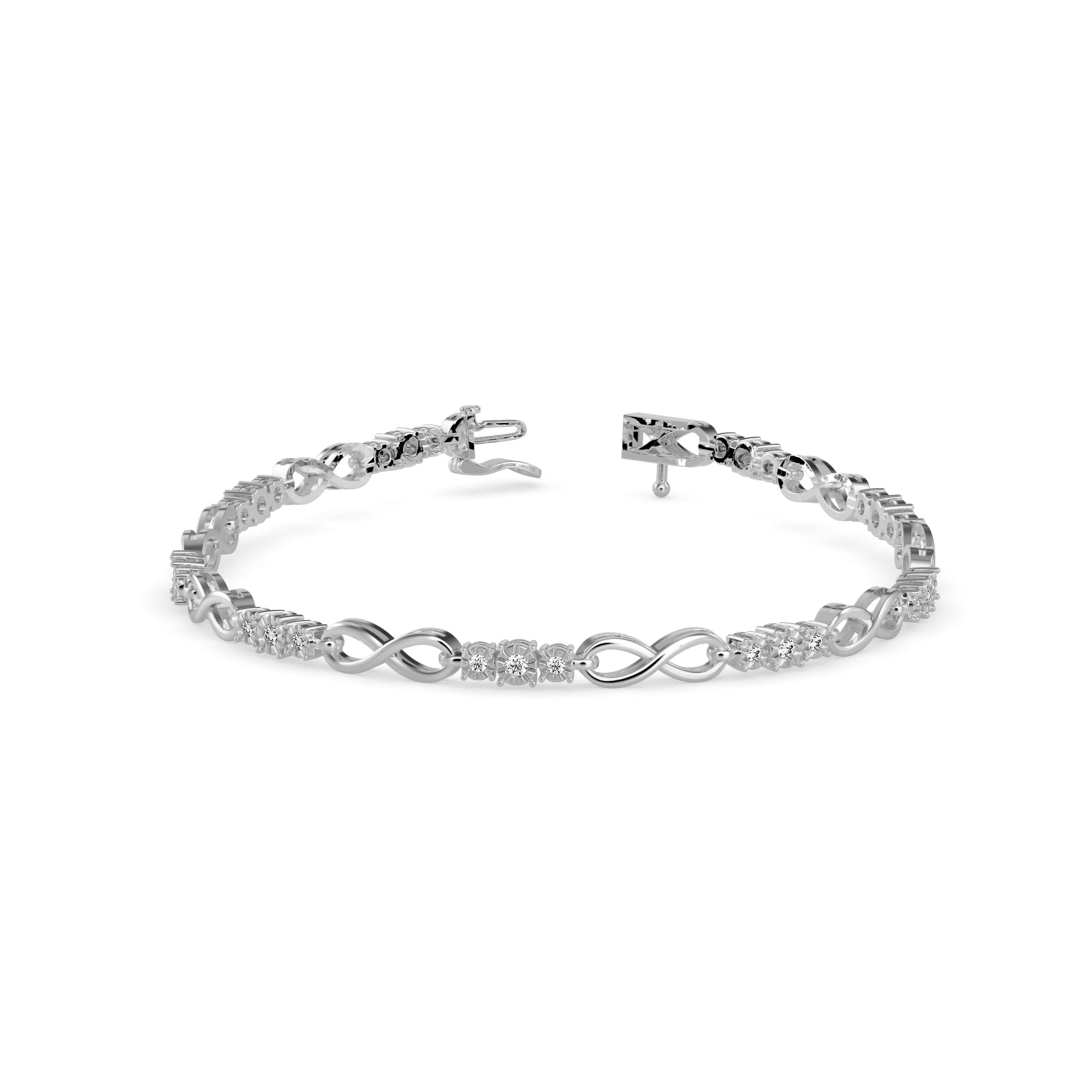 Chic Infinity Link Diamond Bracelet
