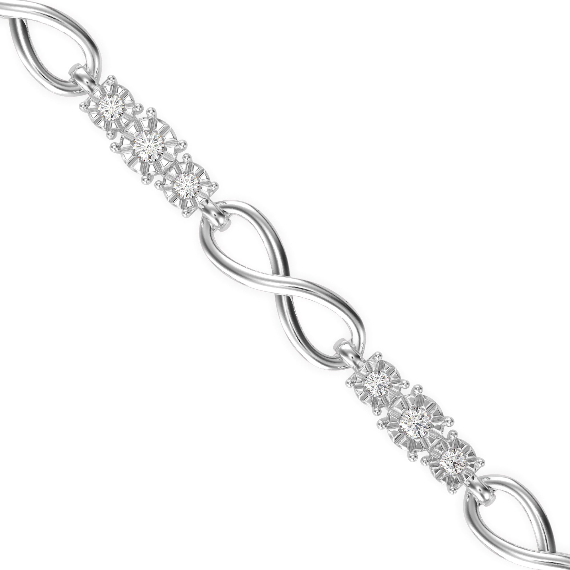 Chic Infinity Link Diamond Bracelet