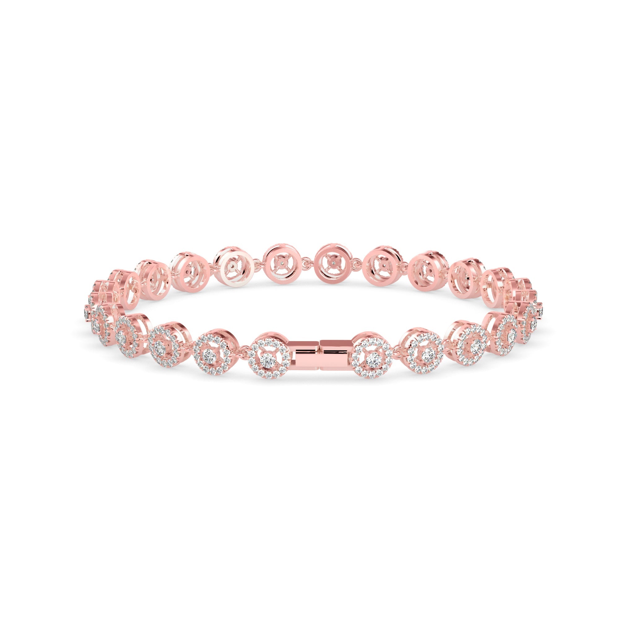 Radiant Halo Diamond Bracelet