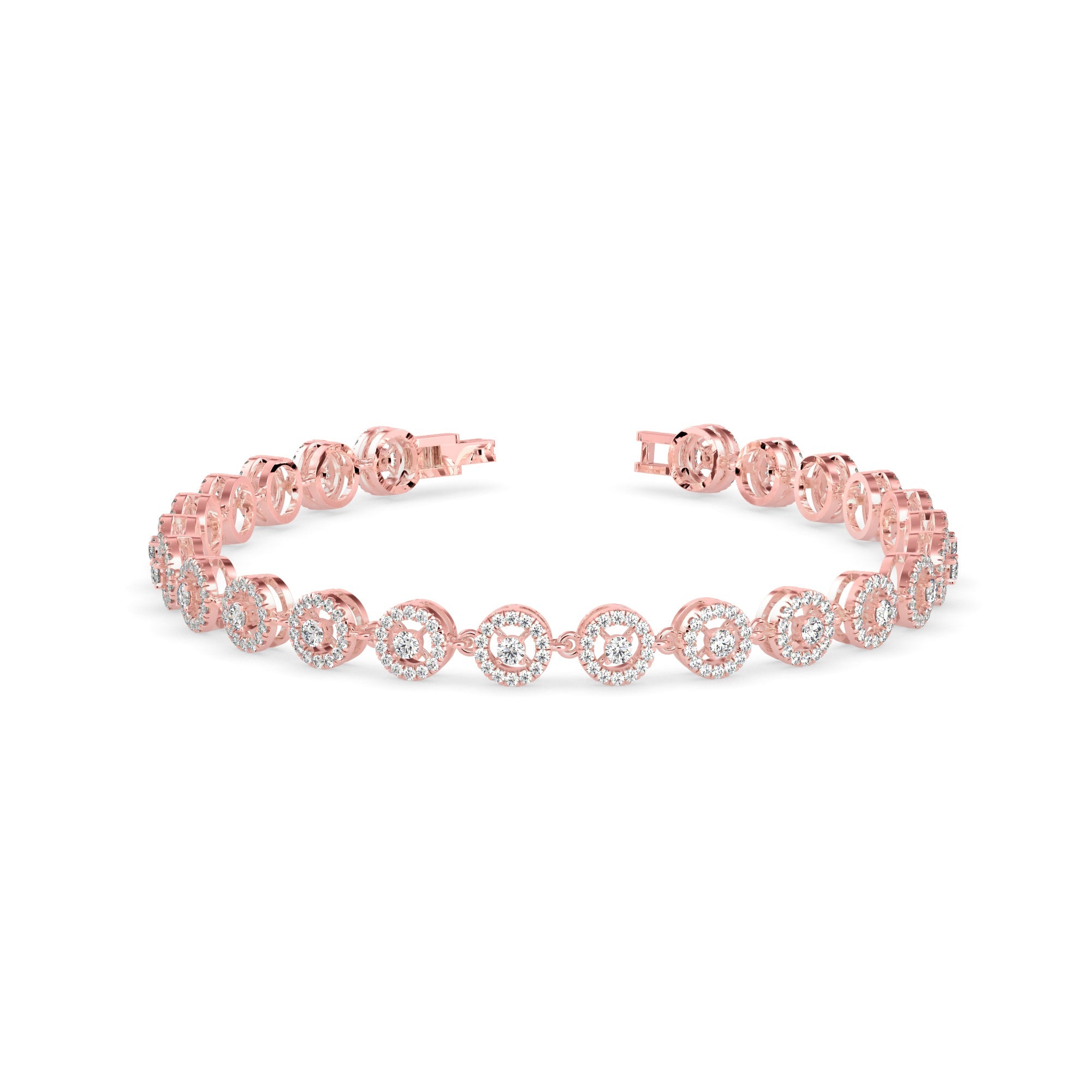 Radiant Halo Diamond Bracelet
