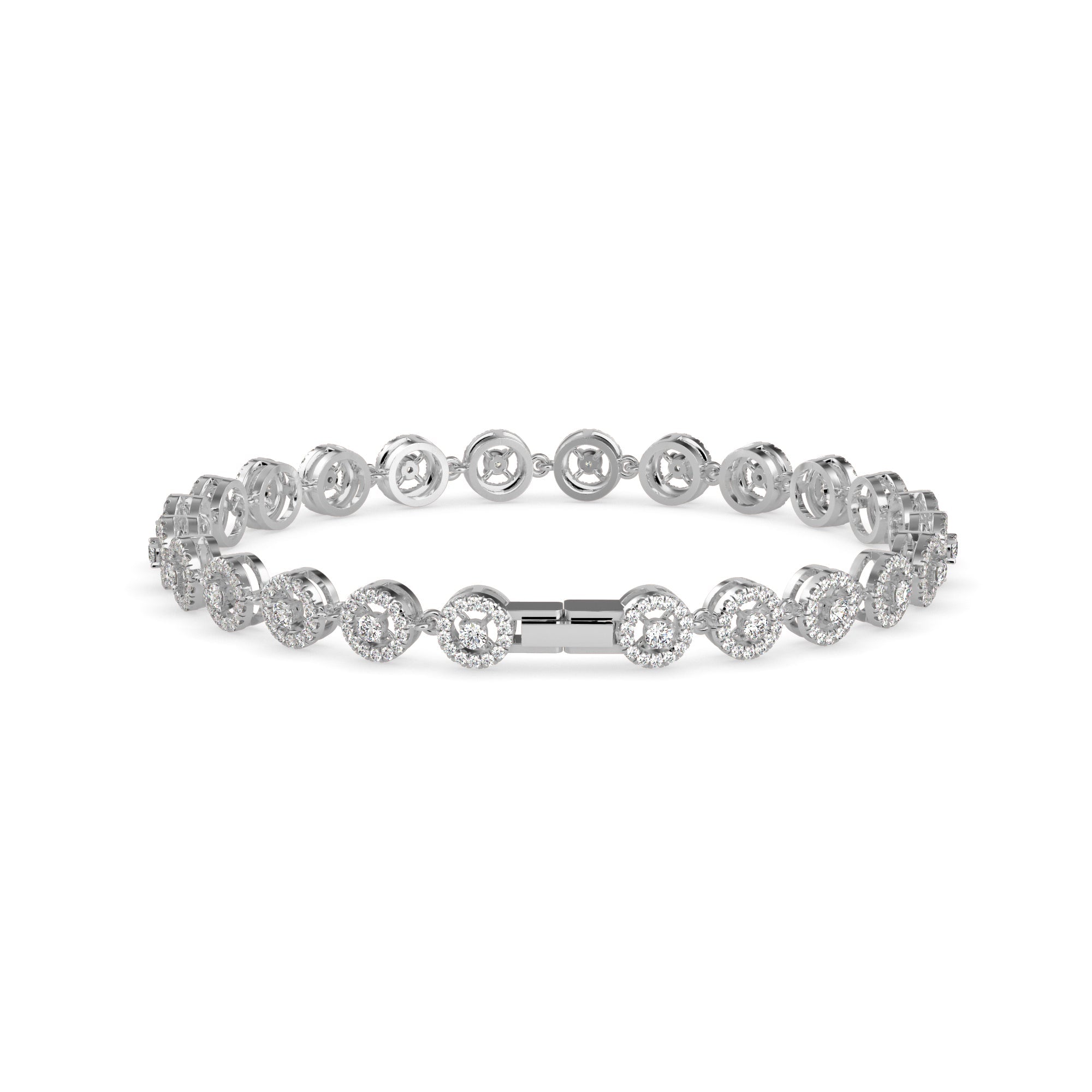 Radiant Halo Diamond Bracelet