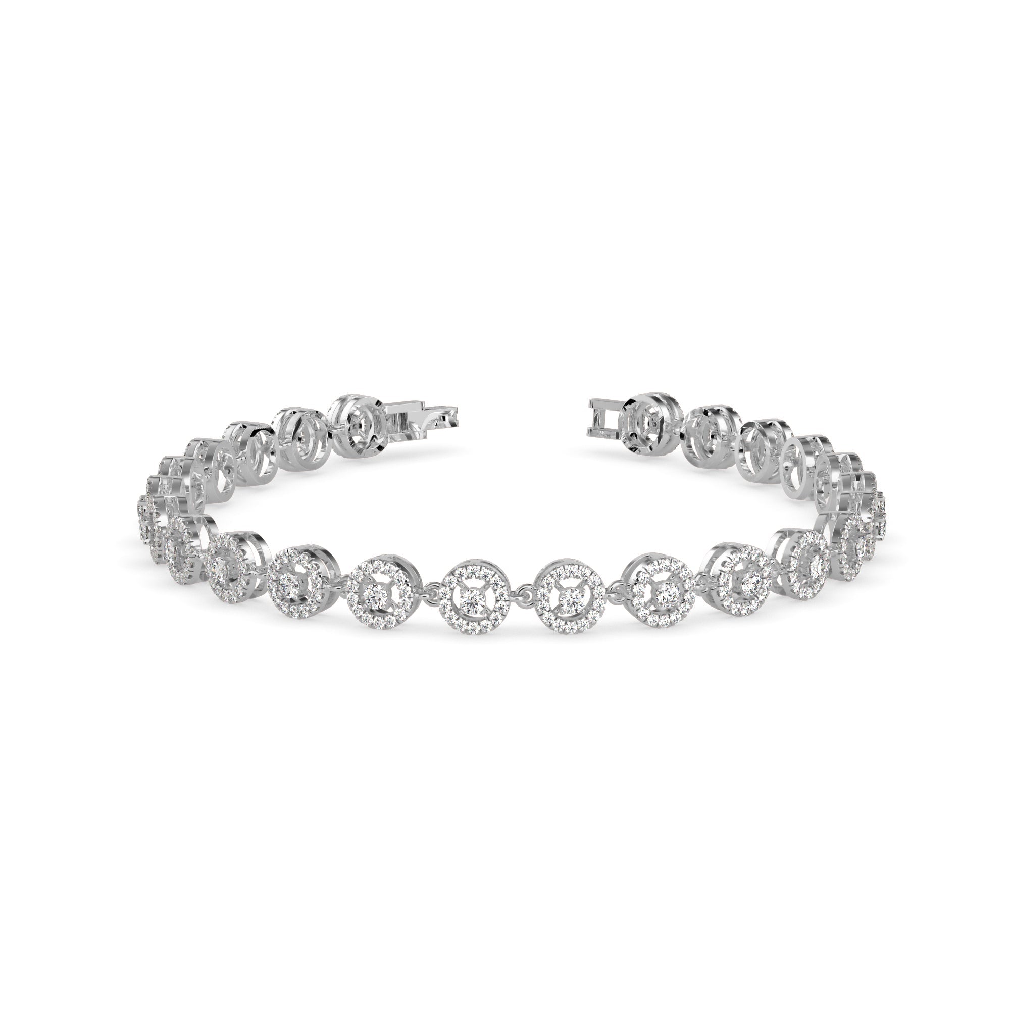 Radiant Halo Diamond Bracelet