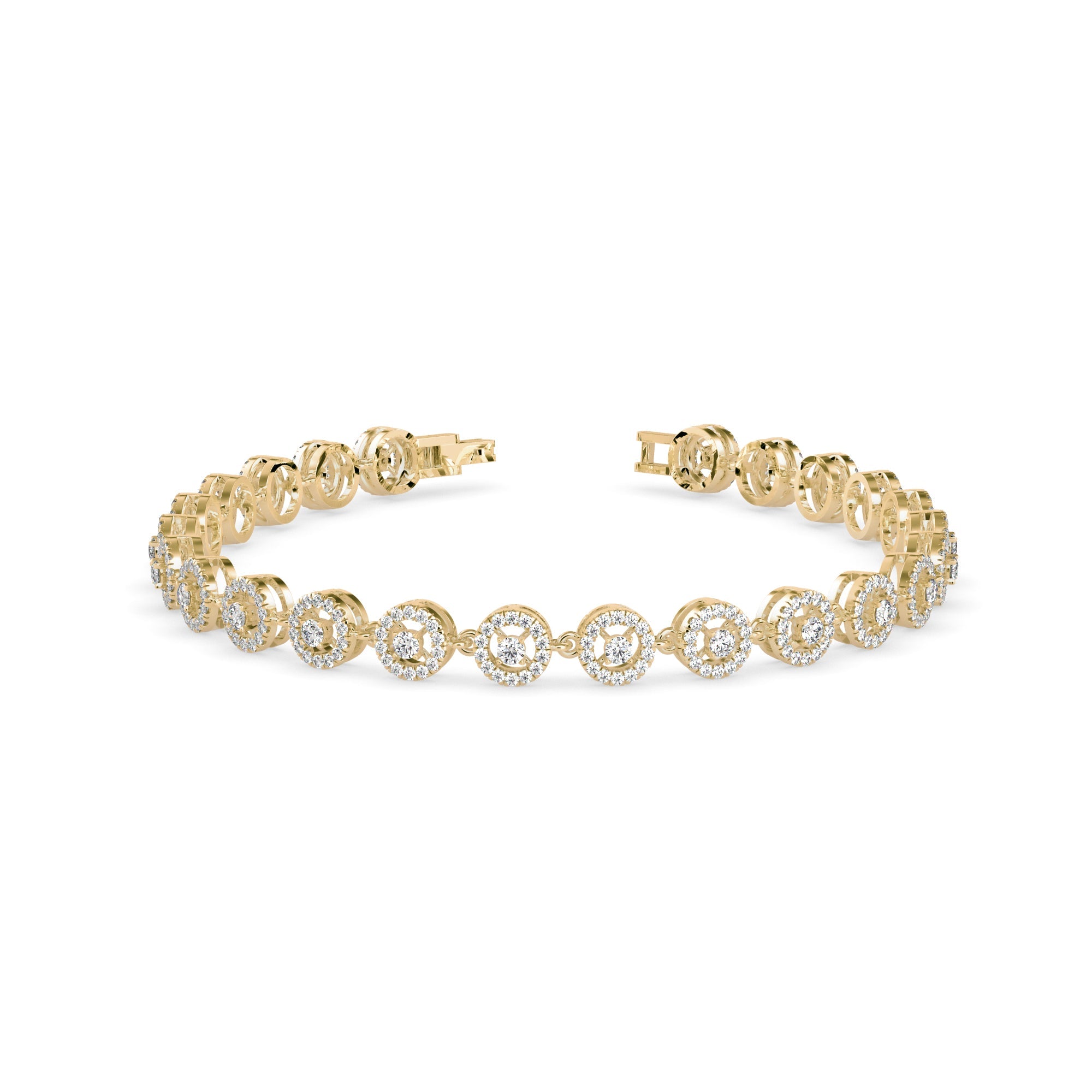 Radiant Halo Diamond Bracelet