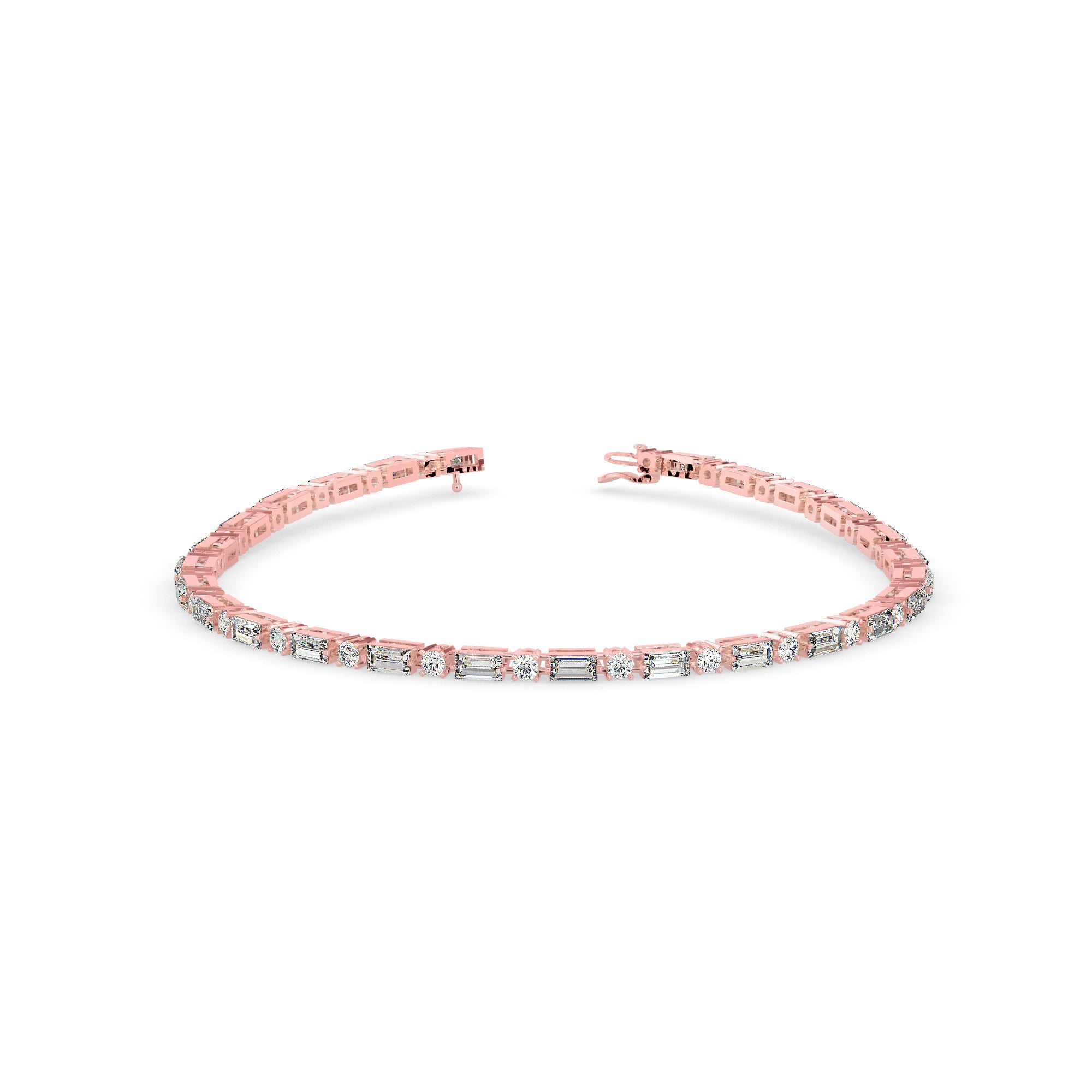 Tennis bracelet with round lab grown diamonds