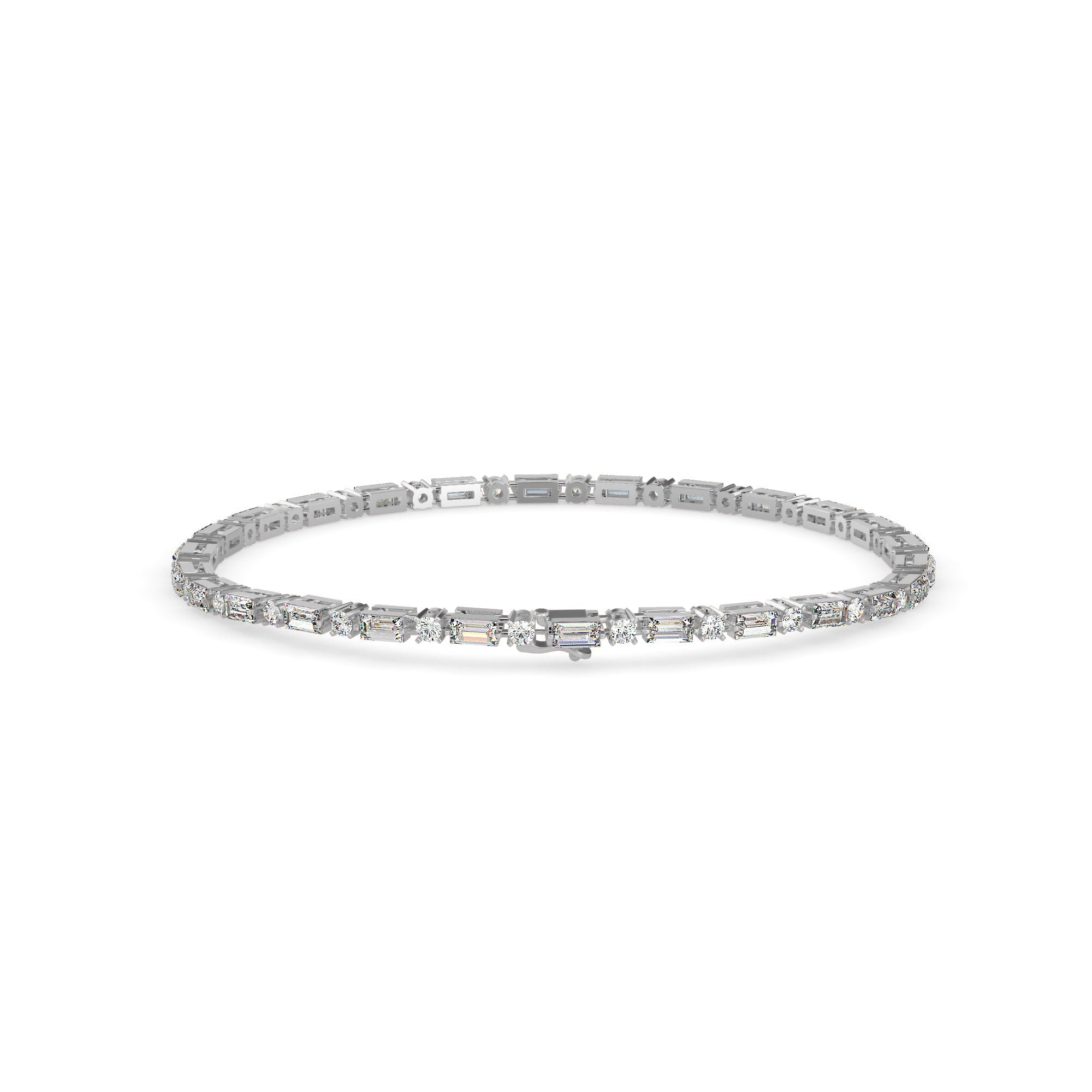 Tennis bracelet with round lab grown diamonds