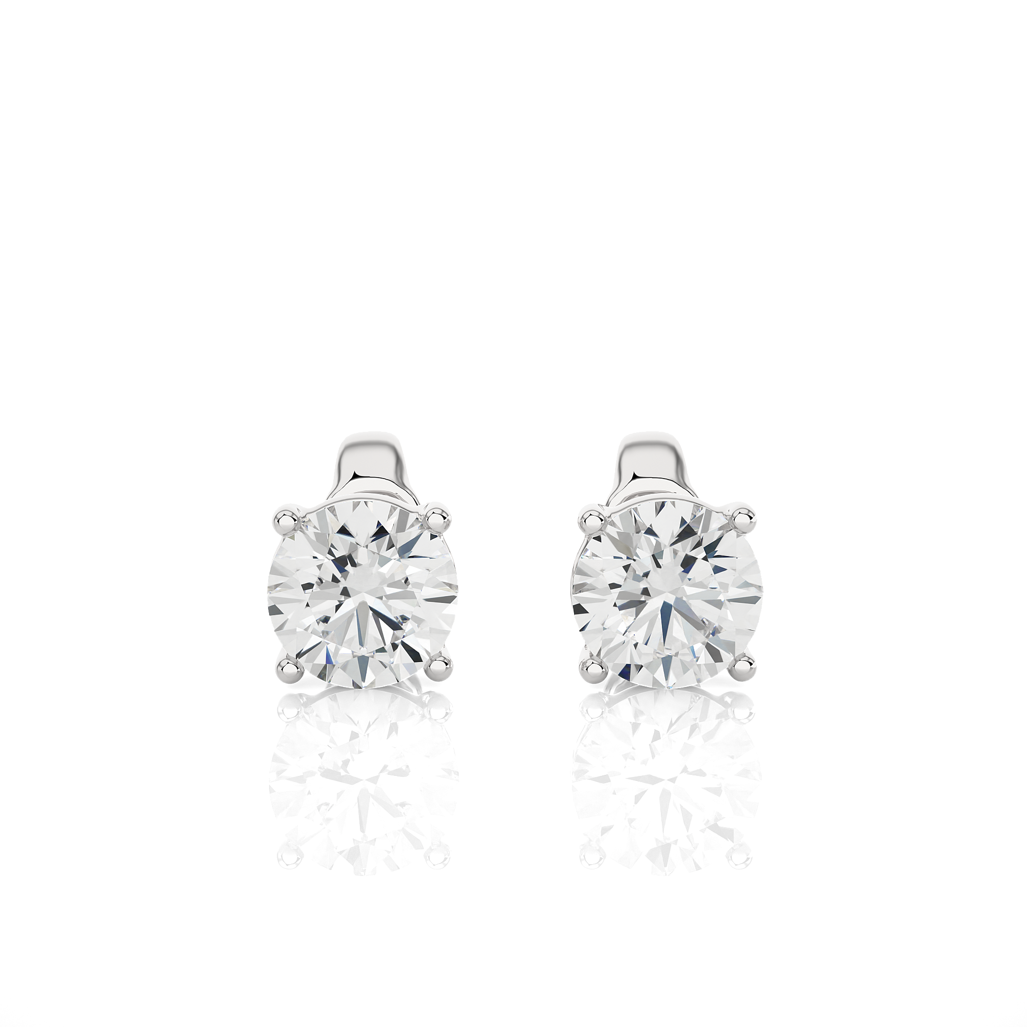 1.00 cts Round Earring Stud Modern