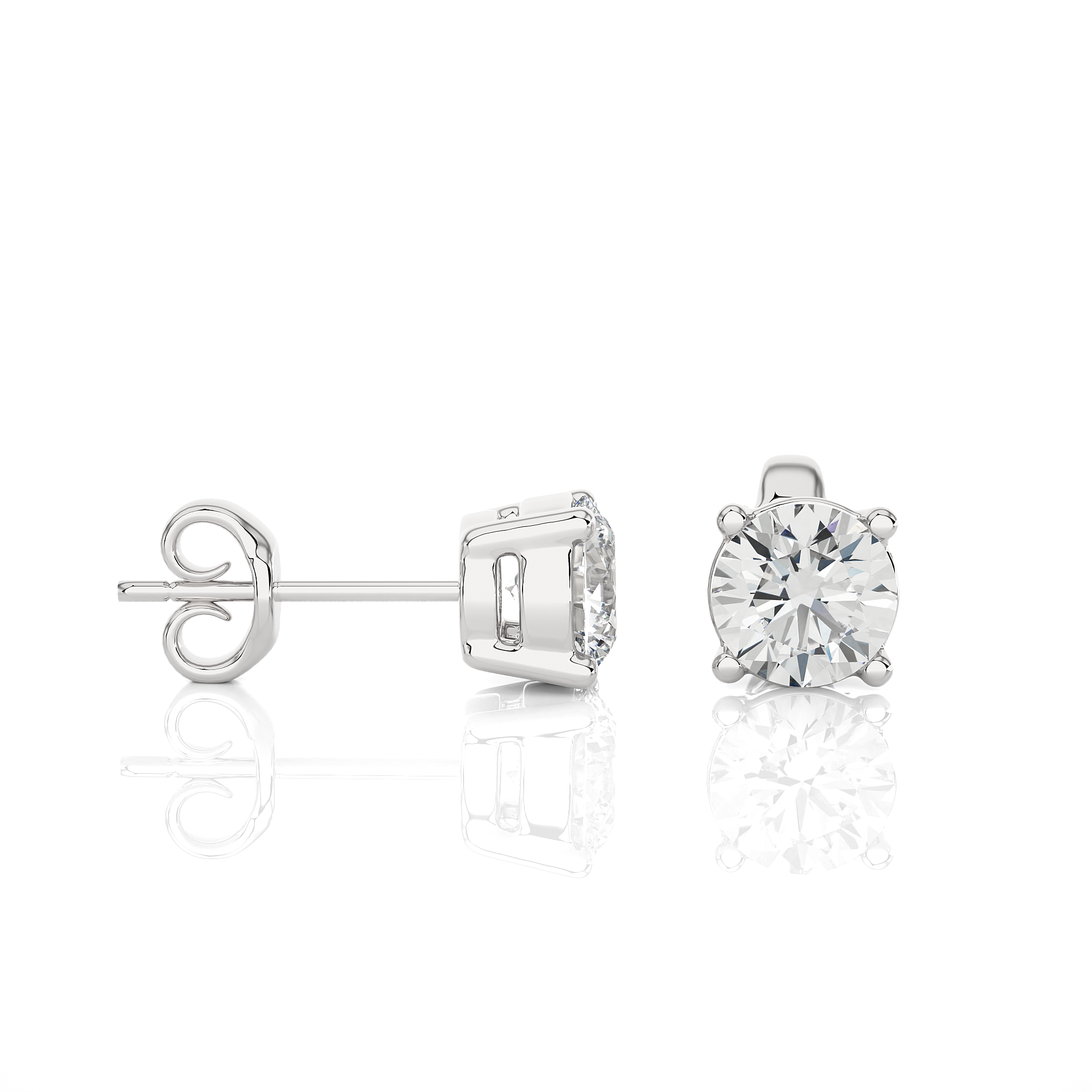 1.50 Carats Round Brilliant Lab-Grown Diamond Stud Earrings