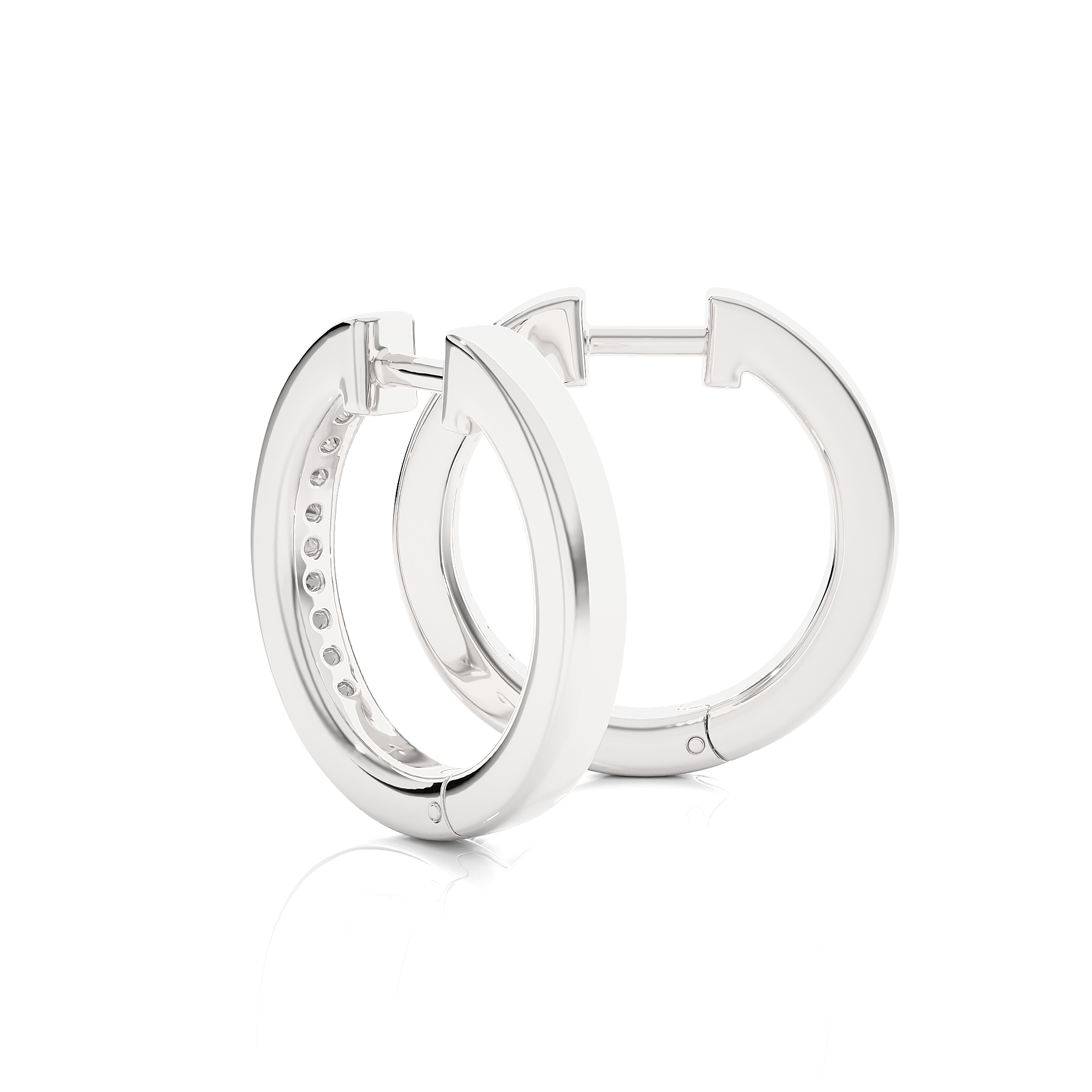 Channel Set Diamond Hoop Earrings