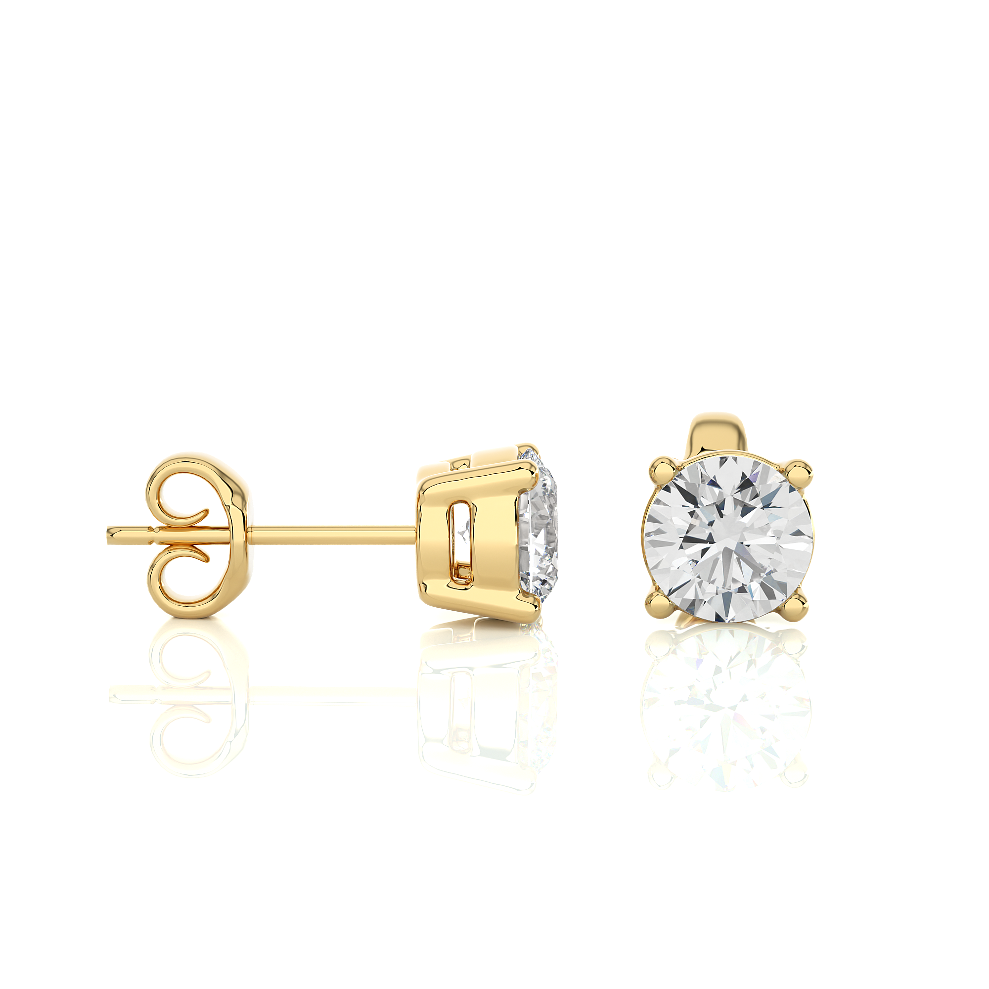 1.50 Carats Round Brilliant Lab-Grown Diamond Stud Earrings